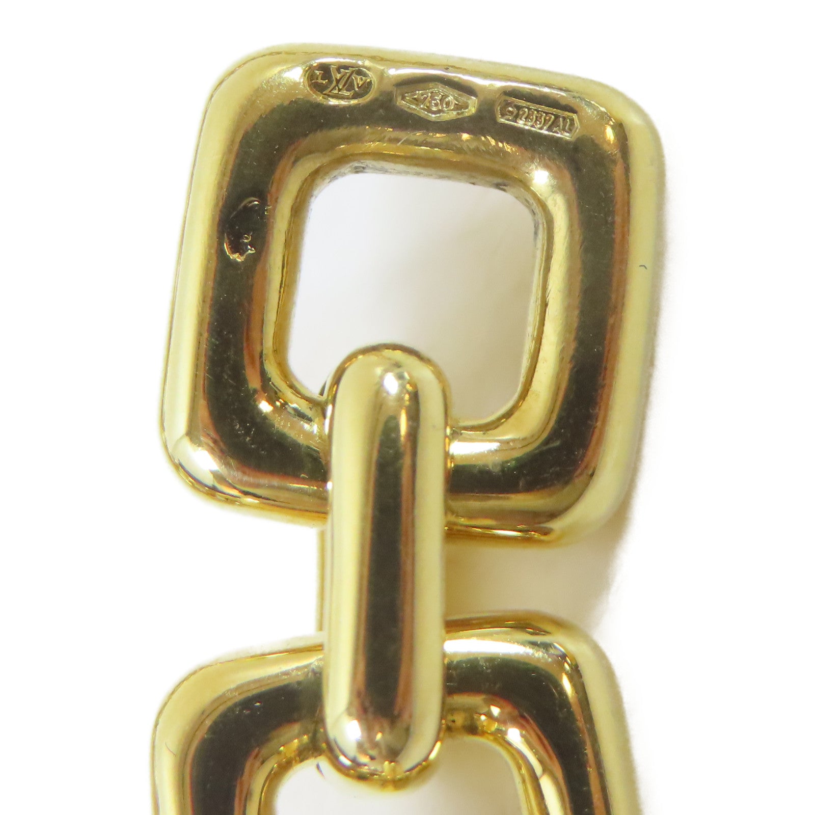 LOUIS VUITTON 18K黃金Padlock Charm Bracelet手鏈#16.5cm