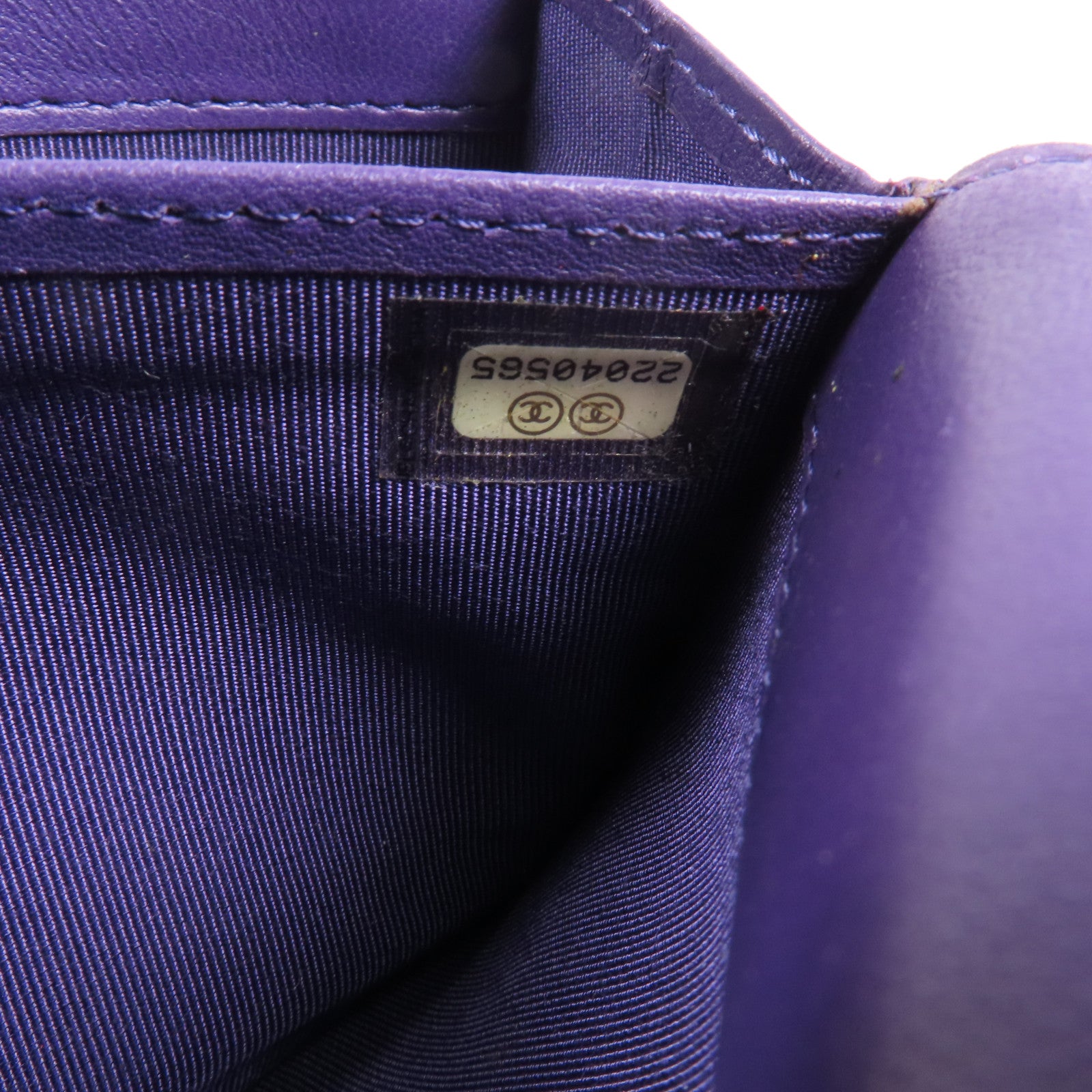 CHANEL 羊皮皮革Long Wallet銀扣長錢包