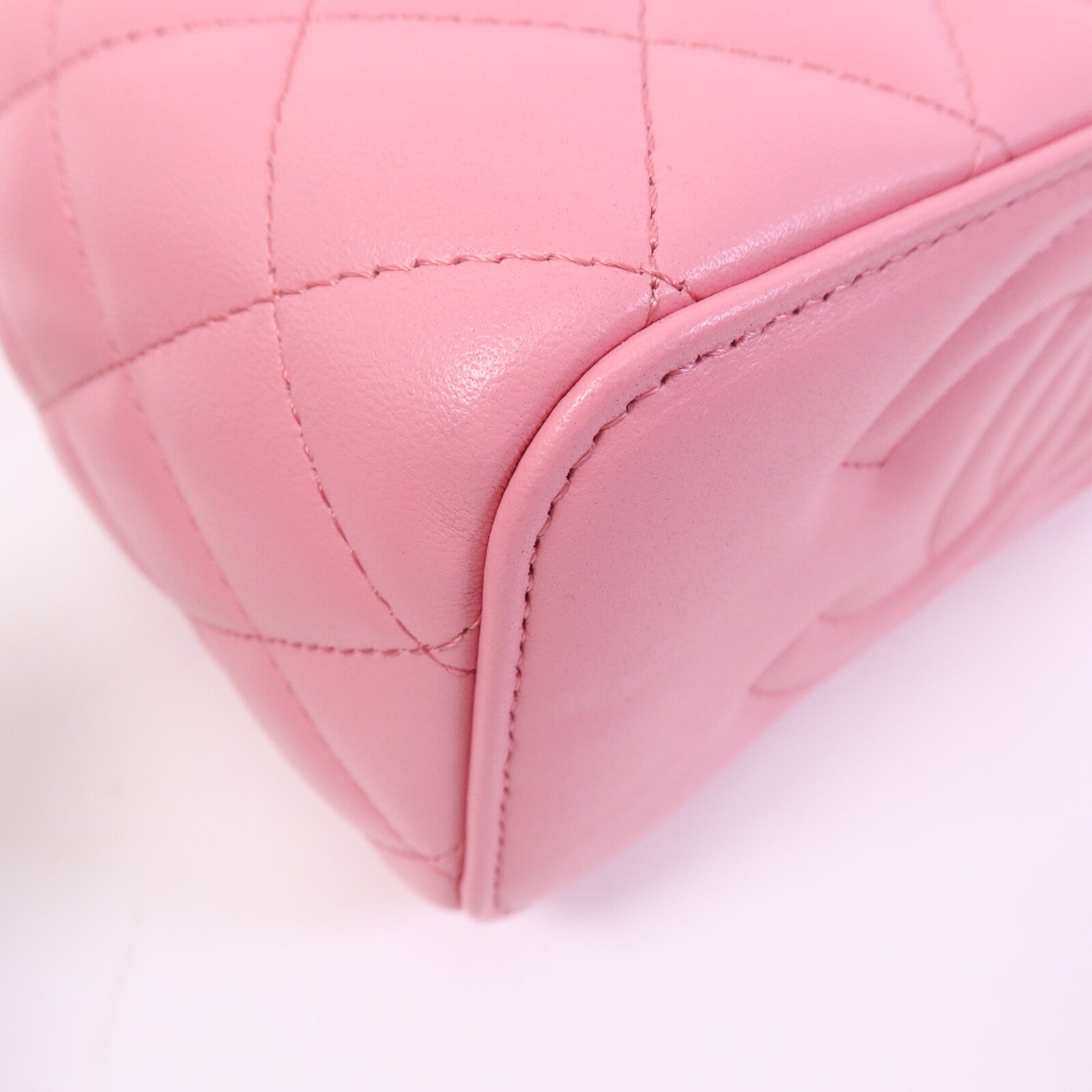 CHANEL 羊皮皮革Vanity Case With Top Handle金扣鏈帶肩背袋