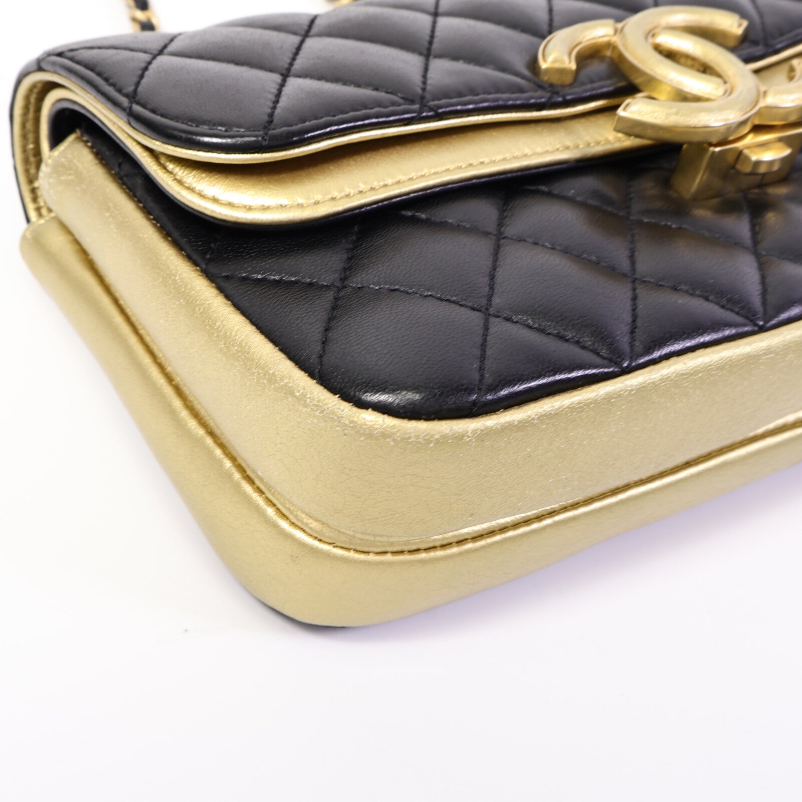 CHANEL 羊皮皮革CC Chic Double鏈帶肩背袋