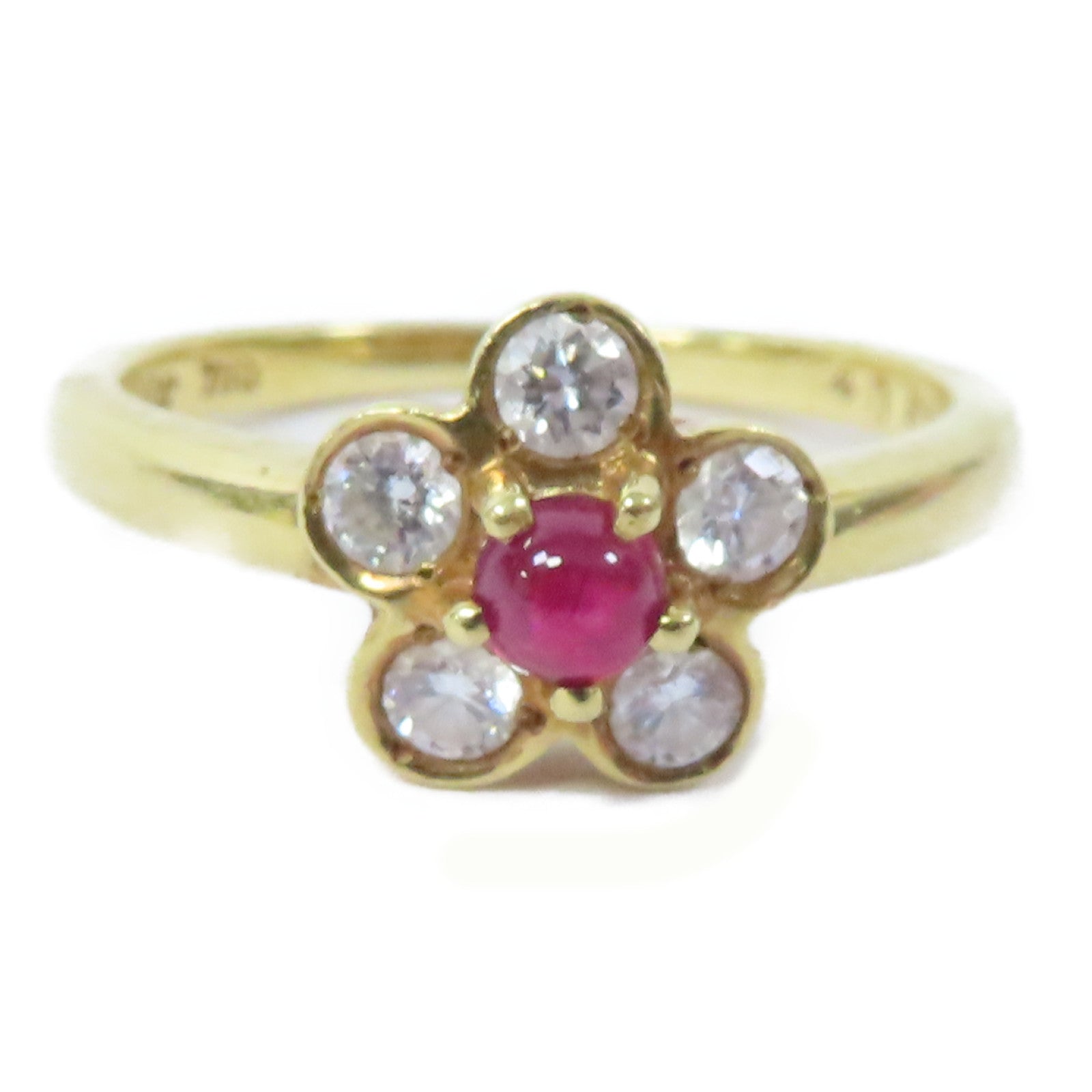 Dior 【激減優惠】18K黃金Ruby Diamond Ring戒指US#4.75