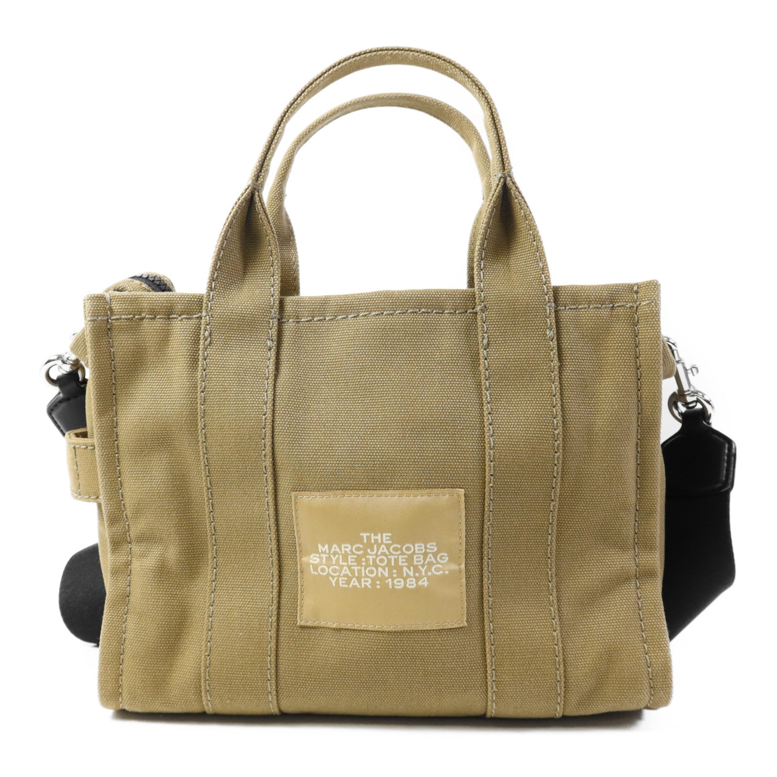 MARC JACOBS 帆布2 Way Shoulder Bag銀扣手挽肩背兩用袋