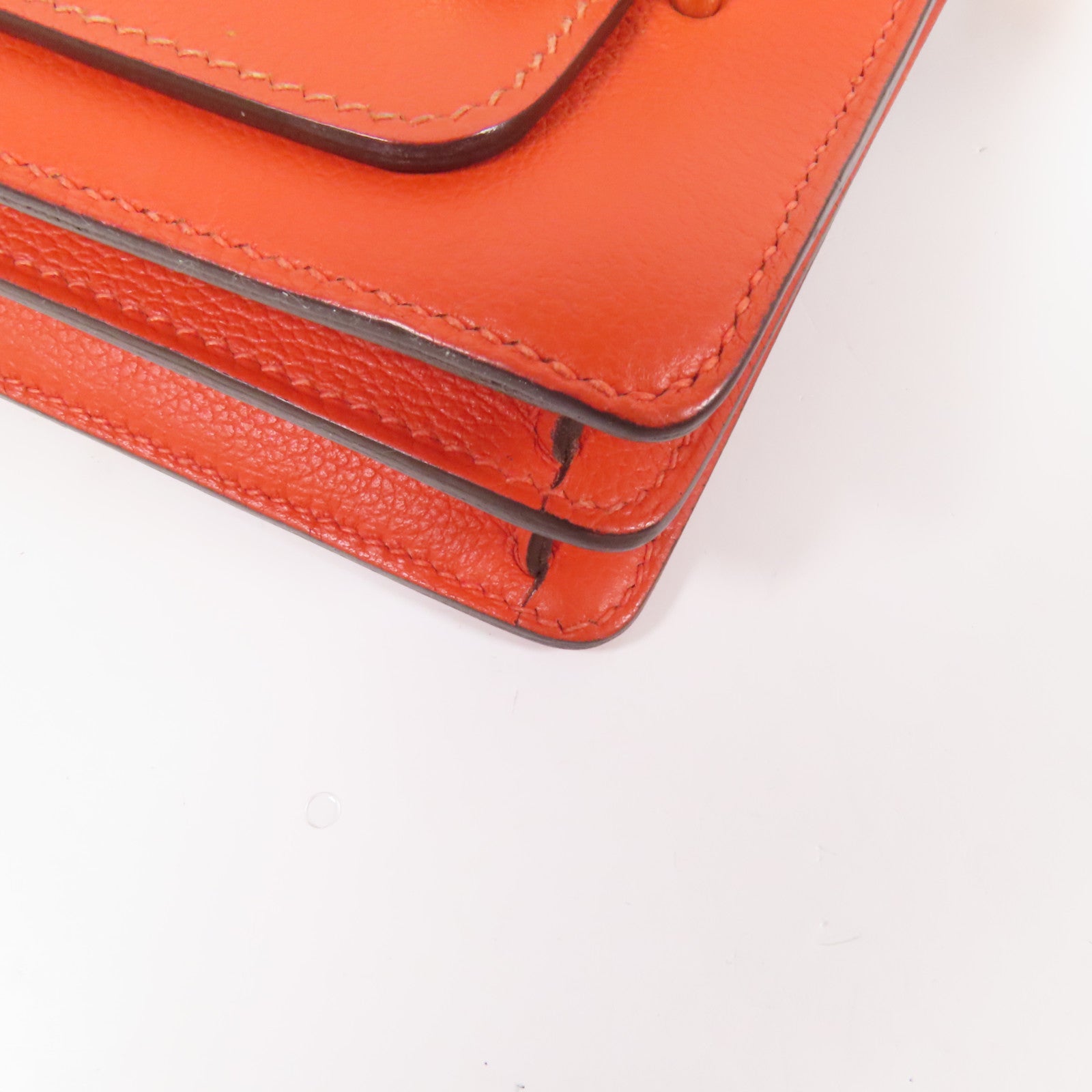 HERMES Evercolor皮革Roulis Mini金扣肩背袋Red