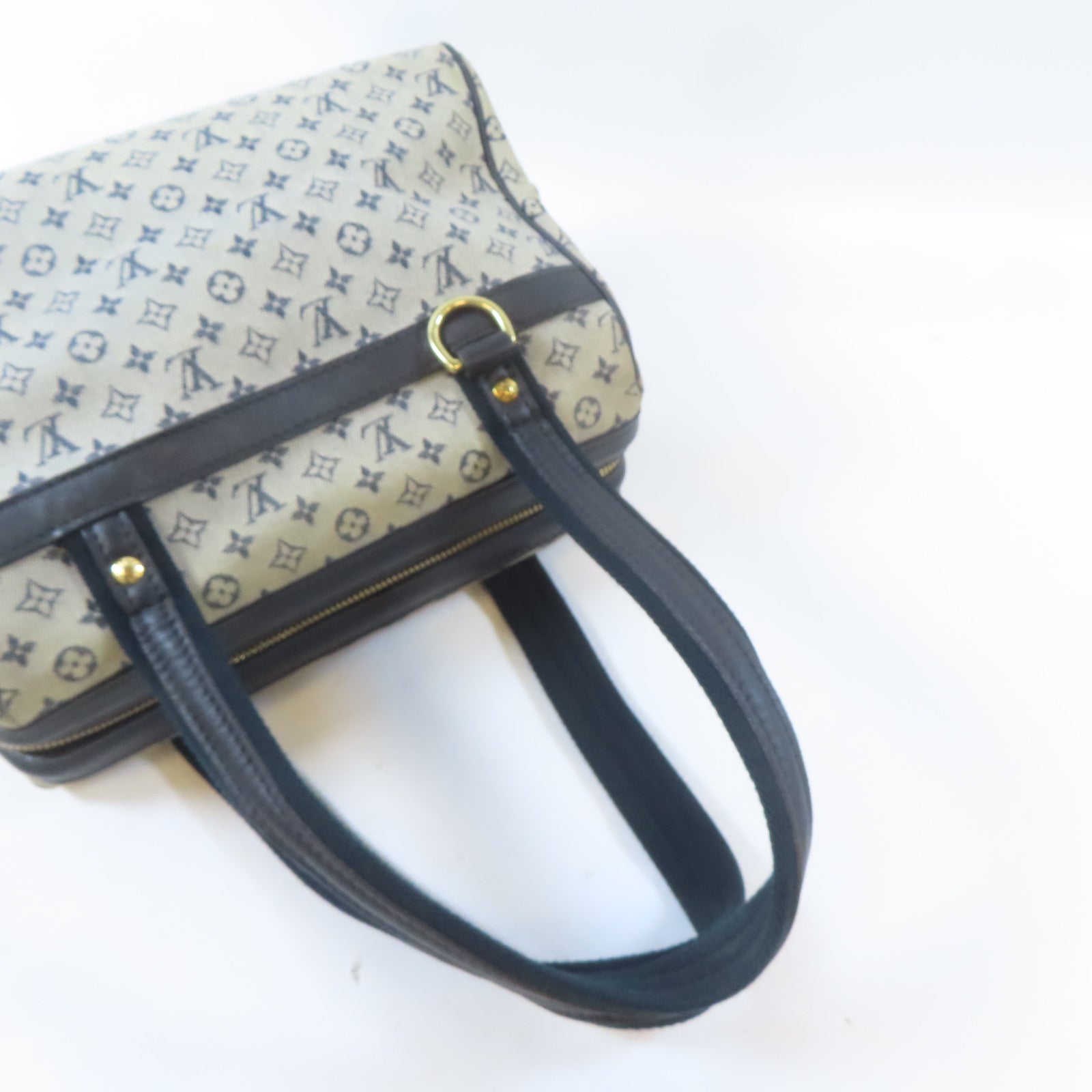 LOUIS VUITTON Monogram Mini Josephine GM金扣手挽袋淺褐色/藍色