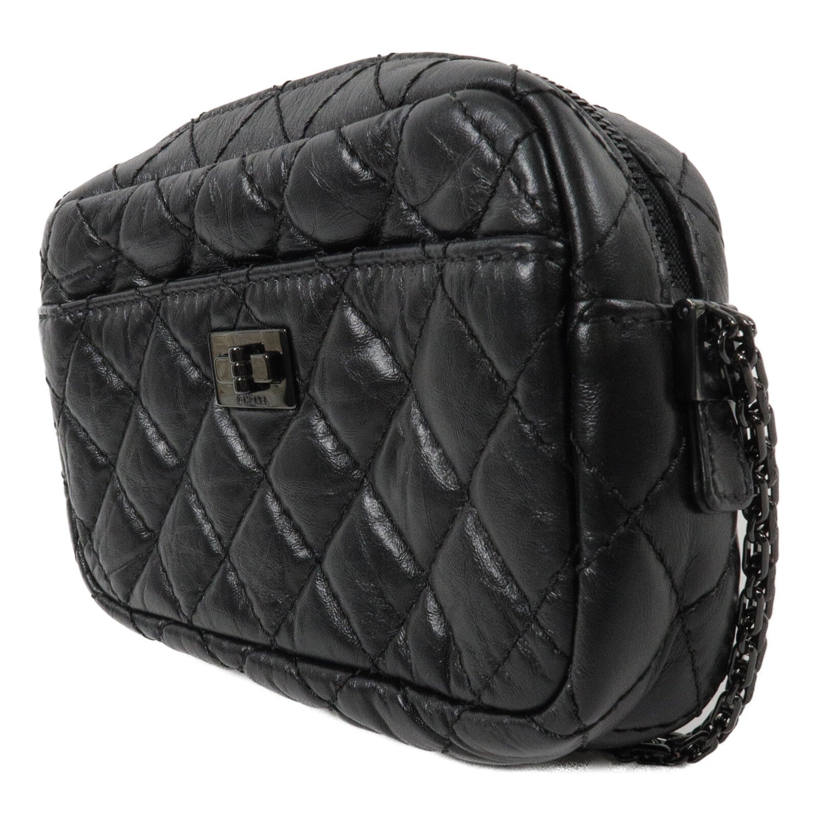CHANEL 羊皮皮革2.55 Camera Bag鏈帶肩背袋