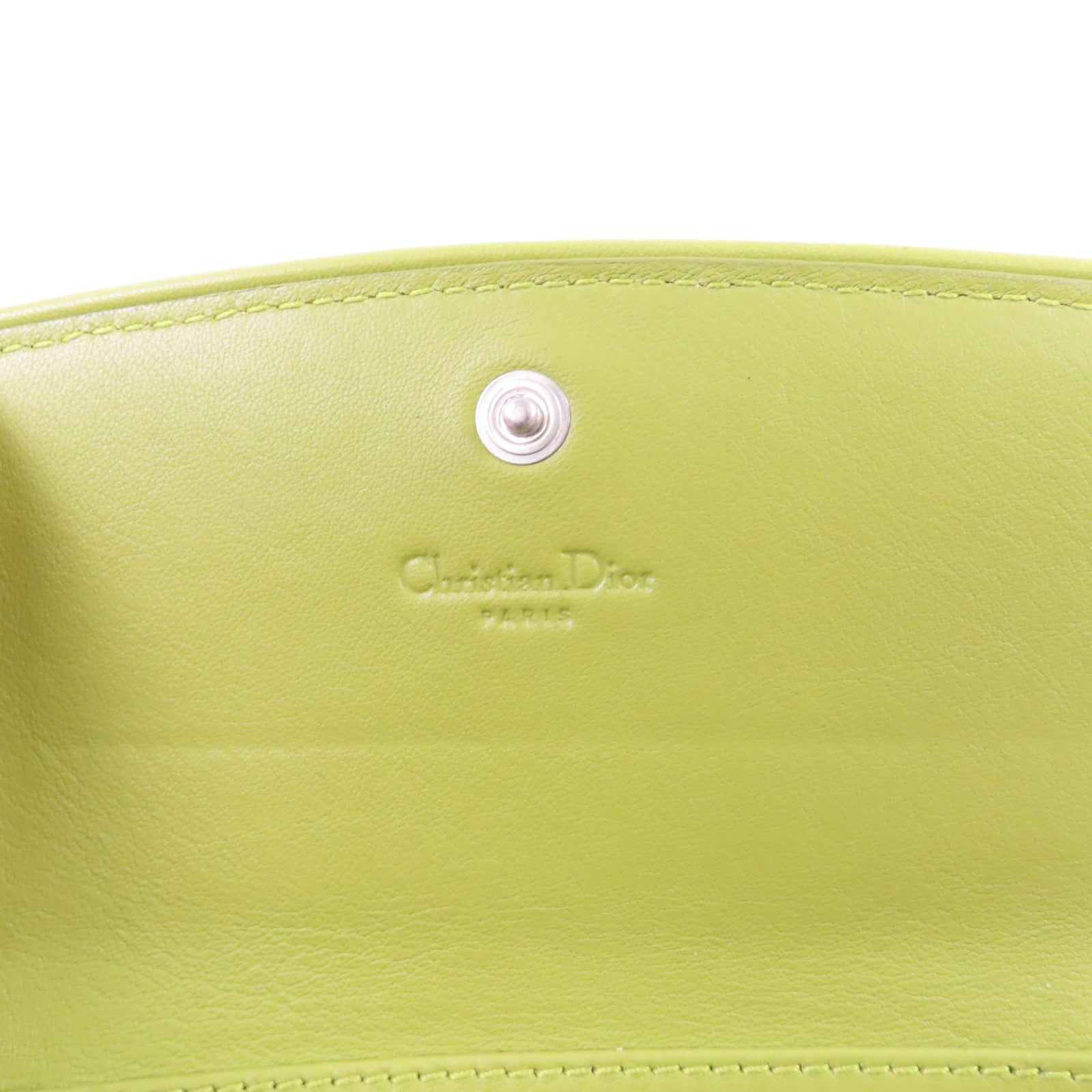 Dior 塗層帆布Wallet On Chain銀扣鏈帶錢包手挽袋青綠色