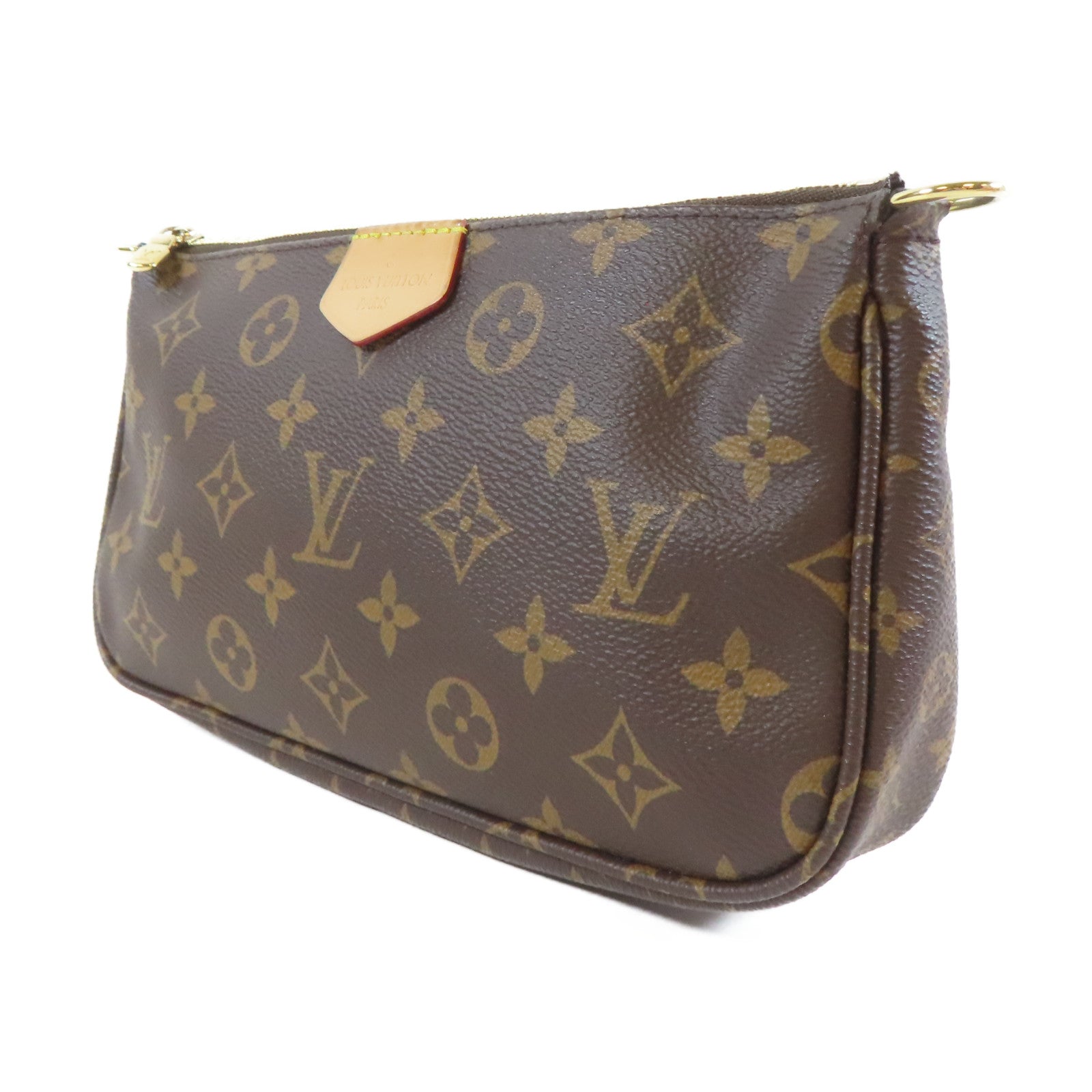 LOUIS VUITTON 【清倉大減價】Monogram Multi Pochette Accessoires金扣手挽肩背兩用袋啡色/粉紅色