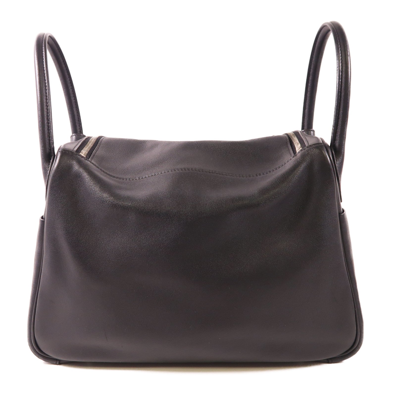 HERMES Swift皮革Lindy 30銀扣手挽肩背兩用袋8P Plomb