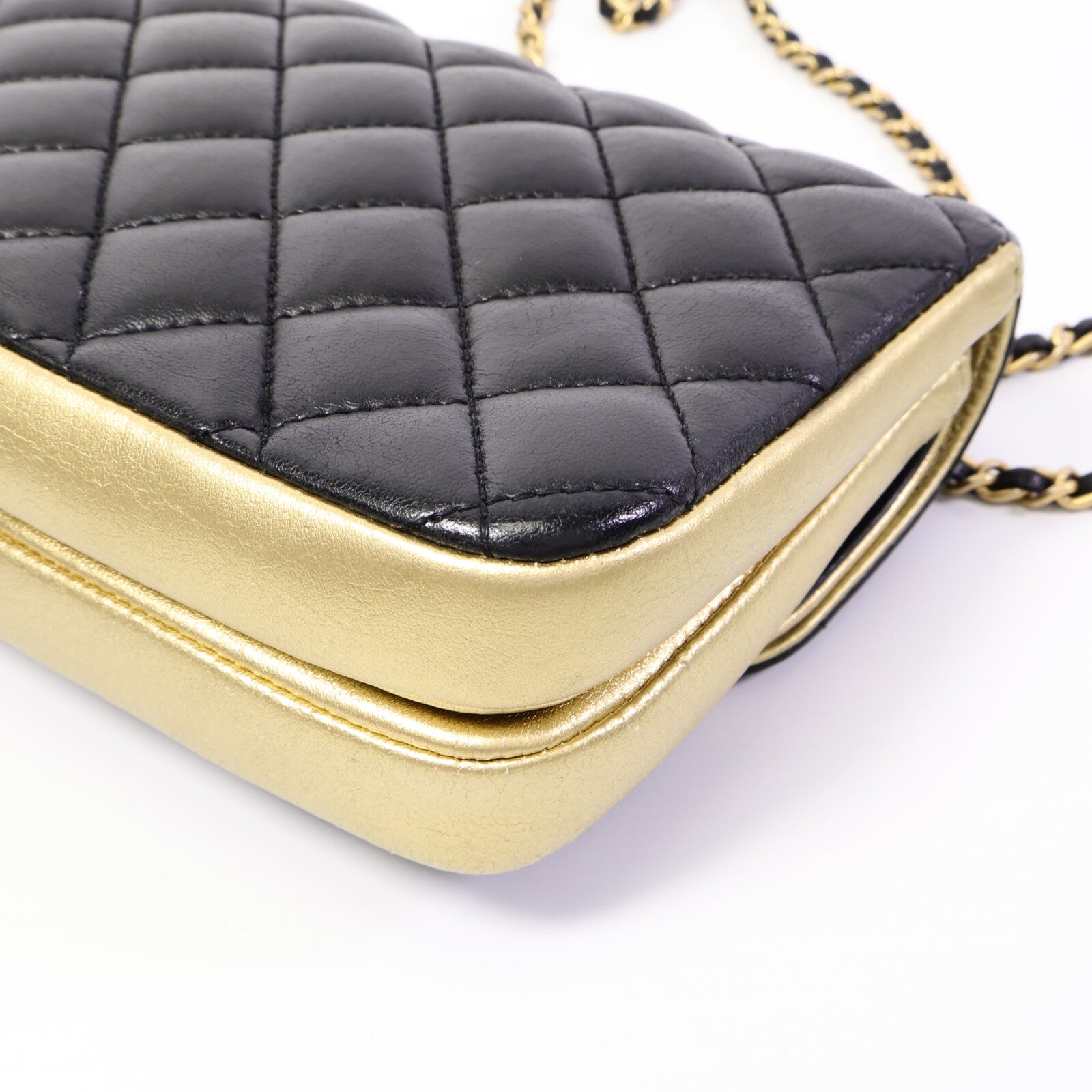 CHANEL 羊皮皮革CC Chic Double鏈帶肩背袋
