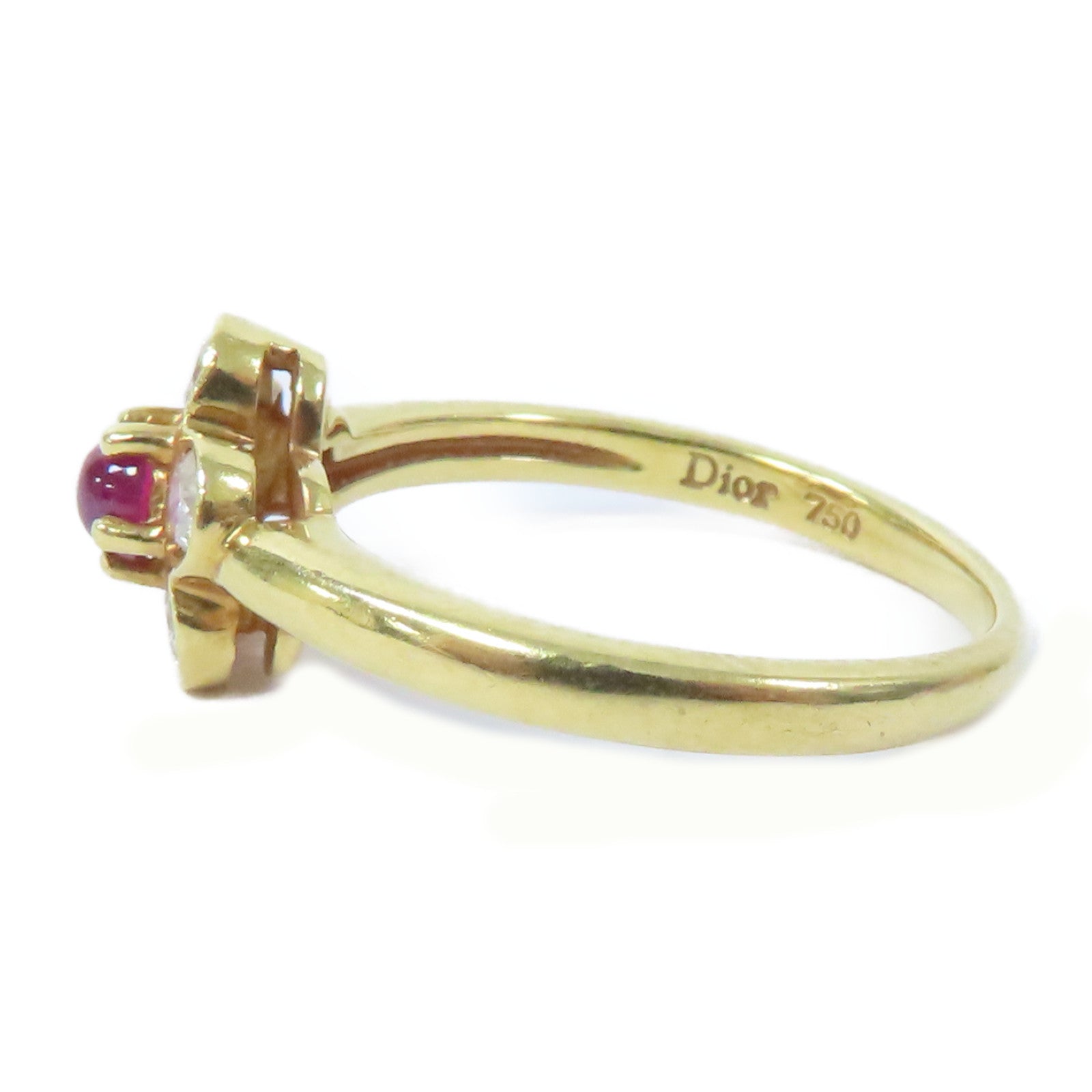 Dior 【激減優惠】18K黃金Ruby Diamond Ring戒指US#4.75