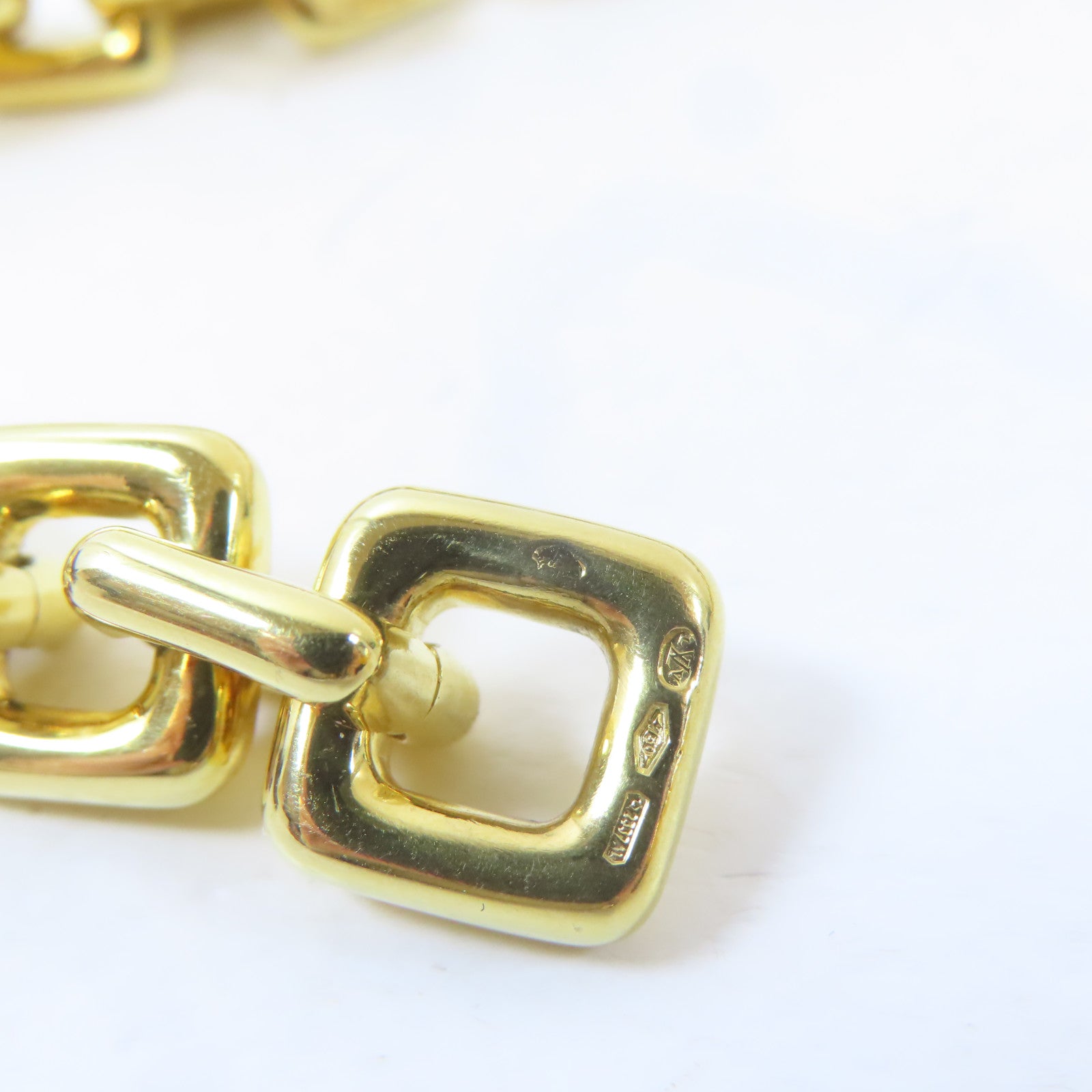 LOUIS VUITTON 18K黃金Padlock Charm Bracelet手鏈#16.5cm