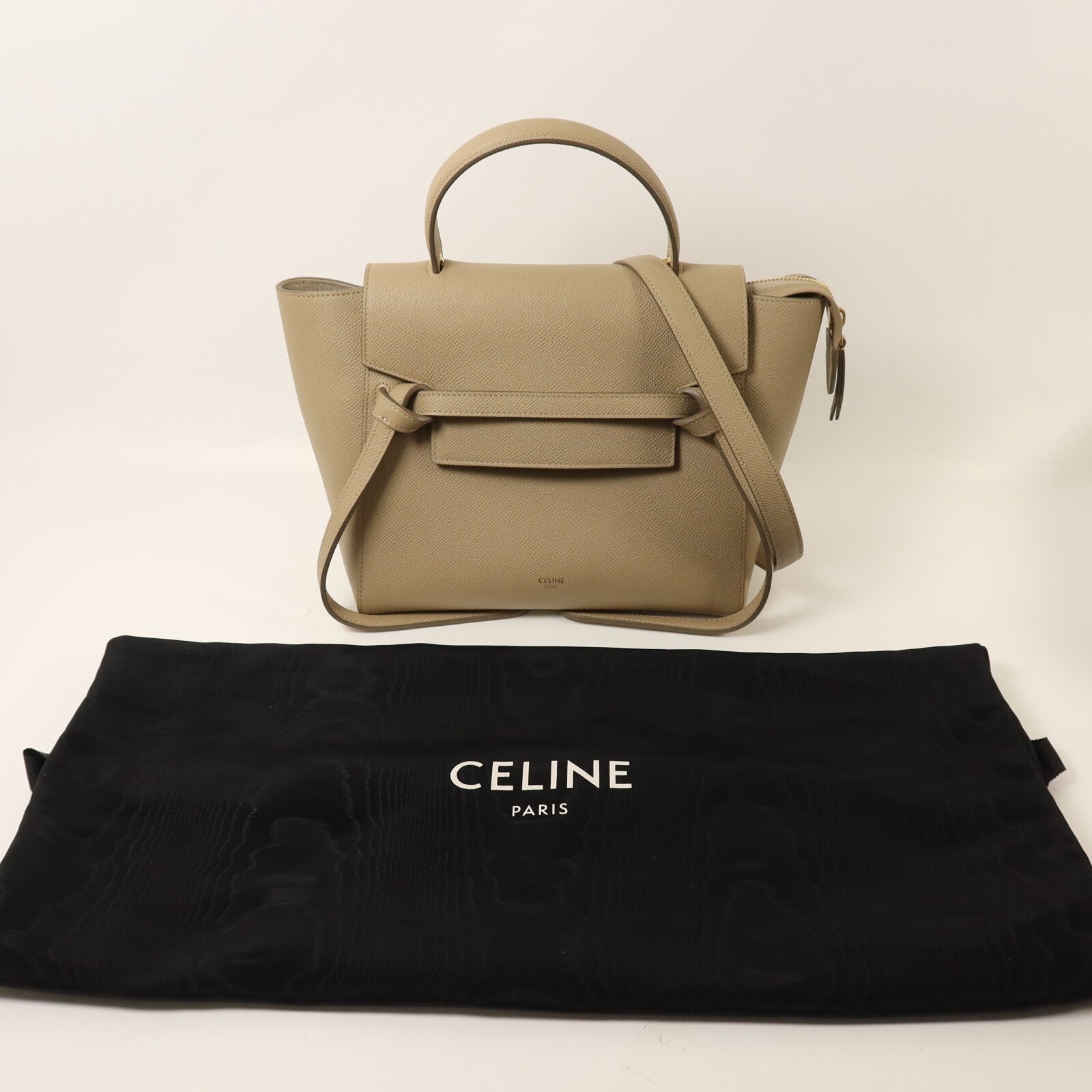 CELINE 牛皮皮革Micro Belt Bag金扣手挽肩背兩用袋