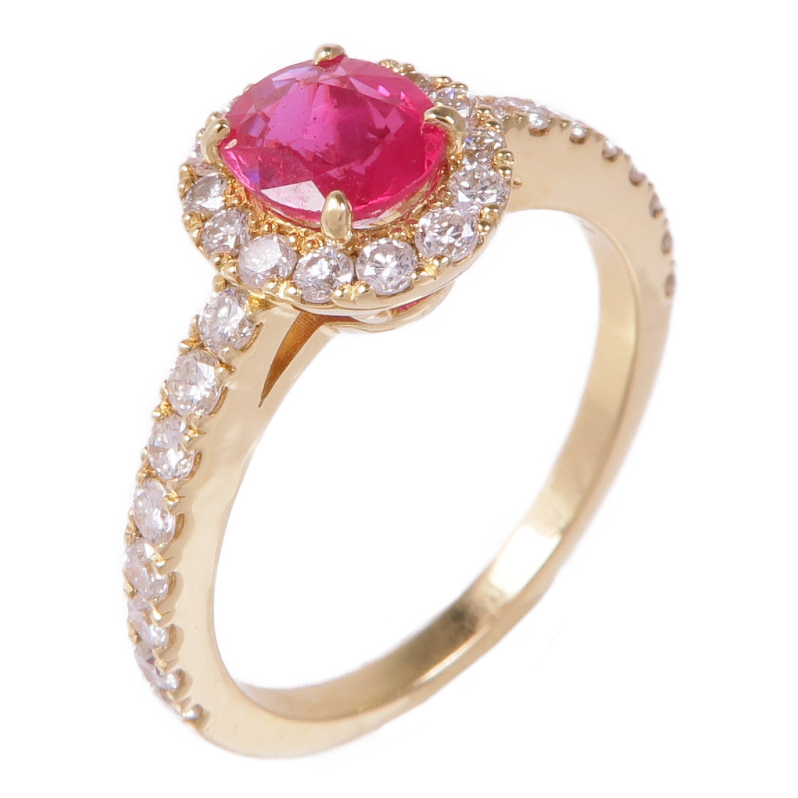JEWELRY 18K黃金Ruby Diamond Ring紅寶石/鑽石戒指US#6.5