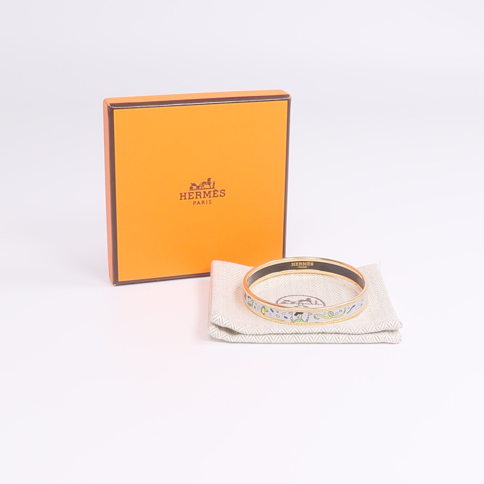 HERMES 金屬/琺瑯L'Epopee d'Hermes Bangle手鐲
