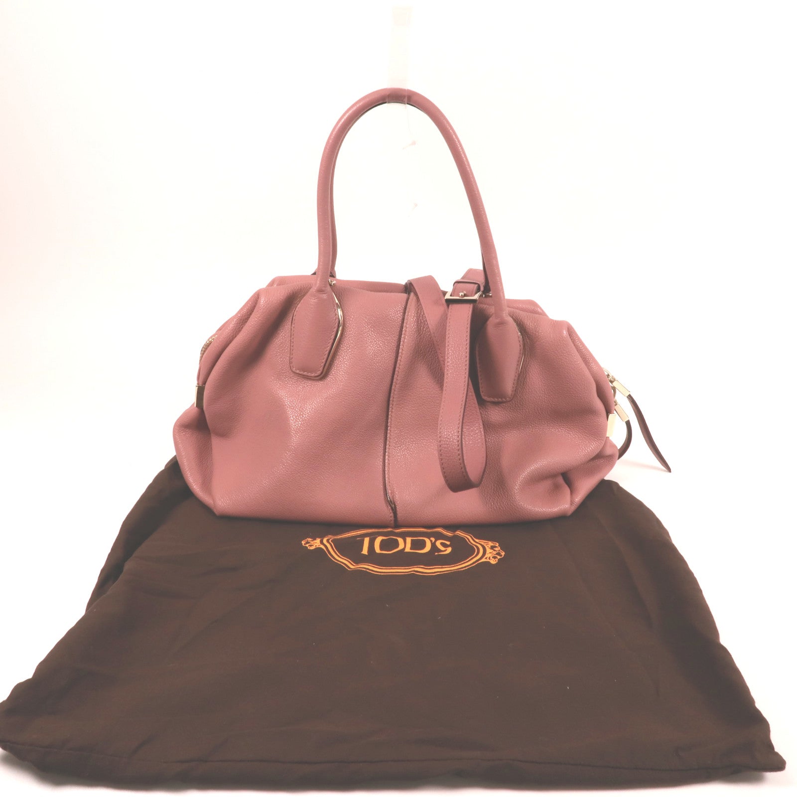 TOD'S 牛皮皮革Shoulder Bag金扣手挽肩背兩用袋