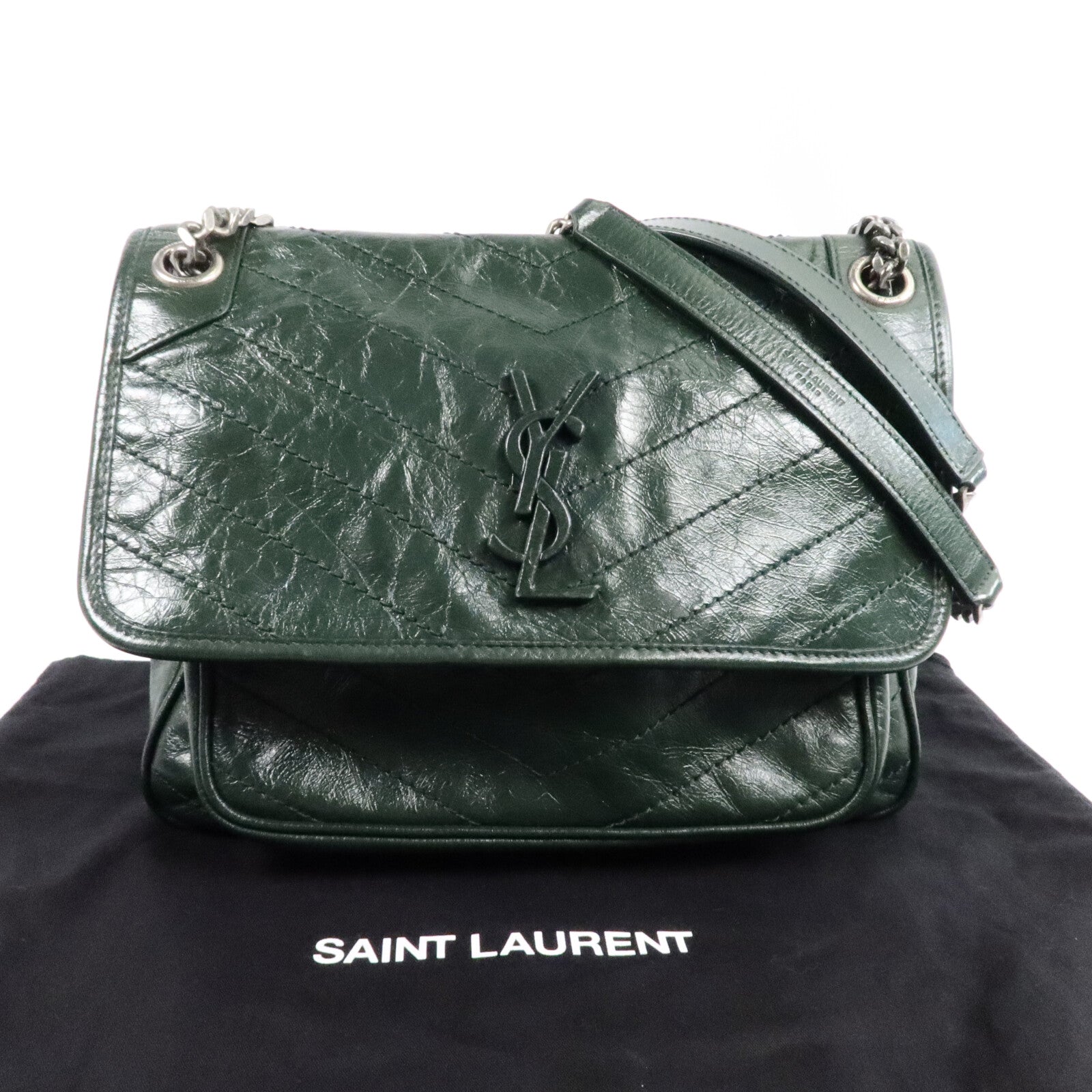 SAINT LAURENT 牛皮皮革Niki Medium鏈帶肩背袋