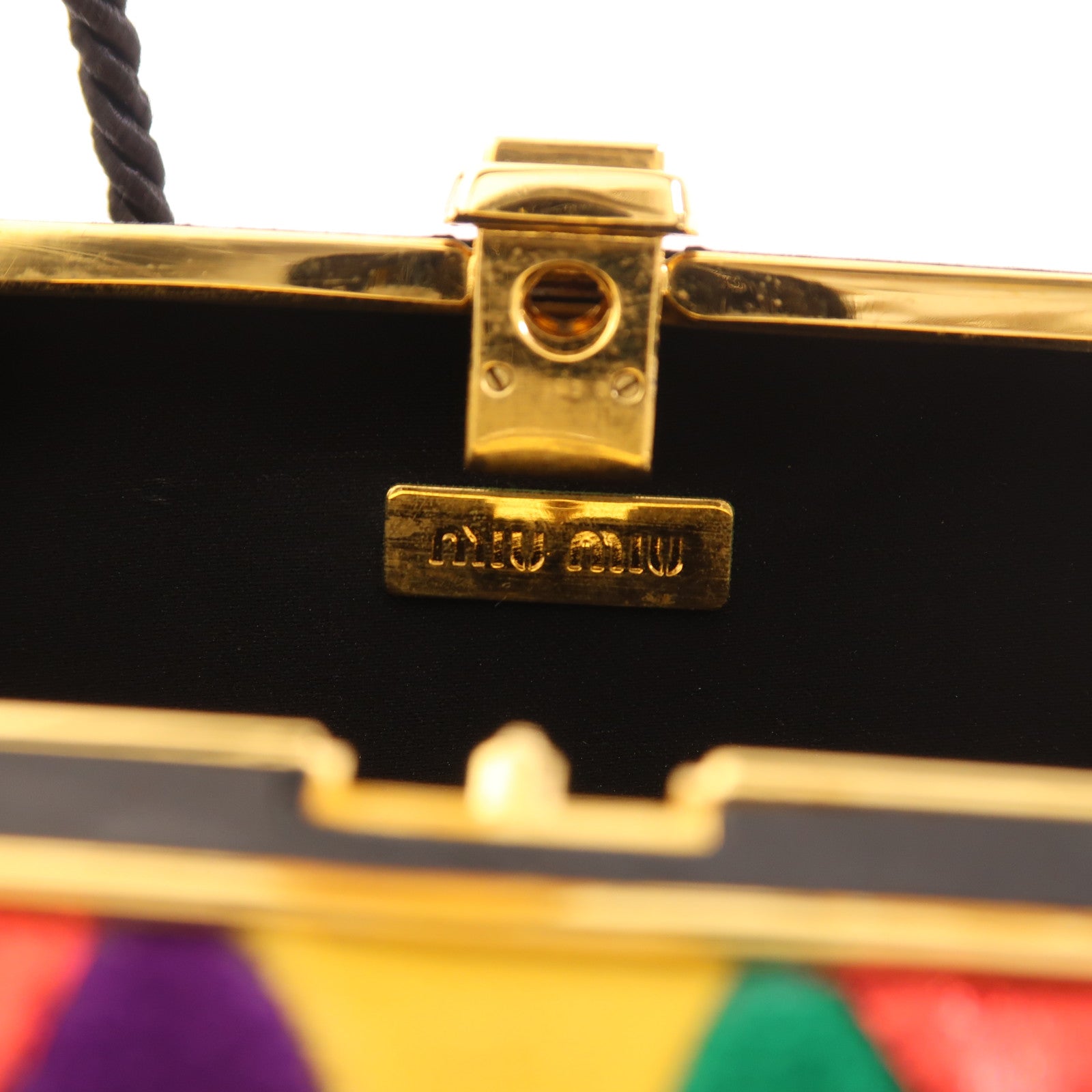 Miu Miu GHW Clutch Bag Velvet Multicolor