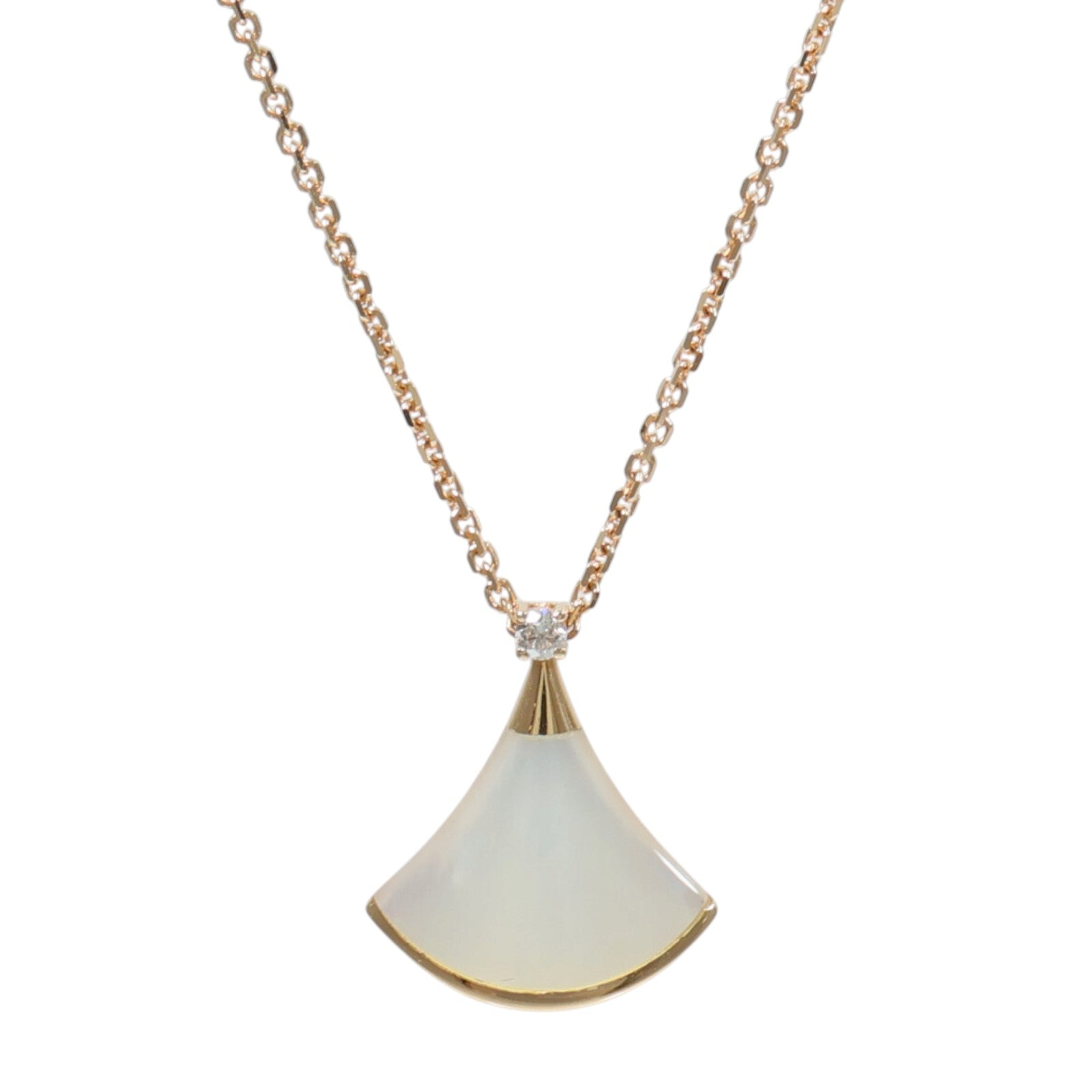 BVLGARI 18K玫瑰金Divas Dream Necklace珍珠母貝/鑽石項鍊