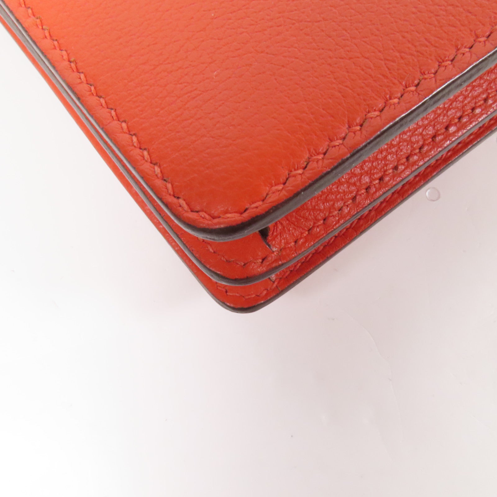 HERMES 【激減優惠】Evercolor皮革Roulis Mini金扣肩背袋Red