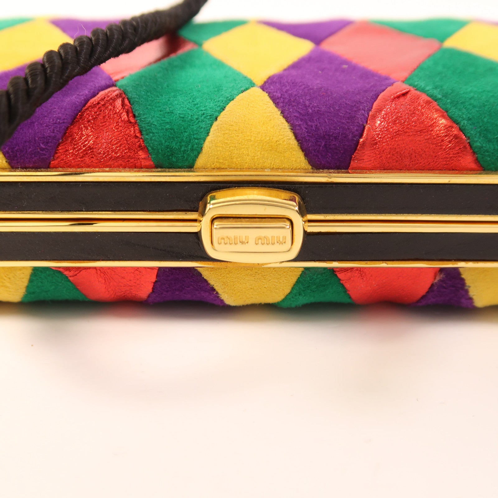 Miu Miu GHW Clutch Bag Velvet Multicolor