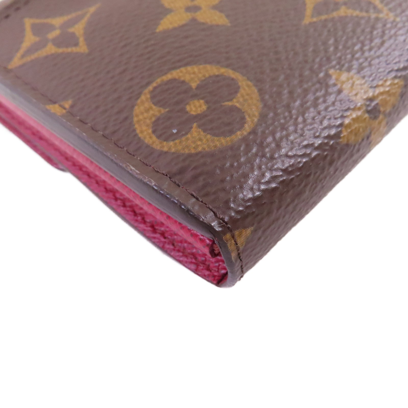 LOUIS VUITTON Monogram Sarah Wallet金扣長錢包啡色/酒紅色