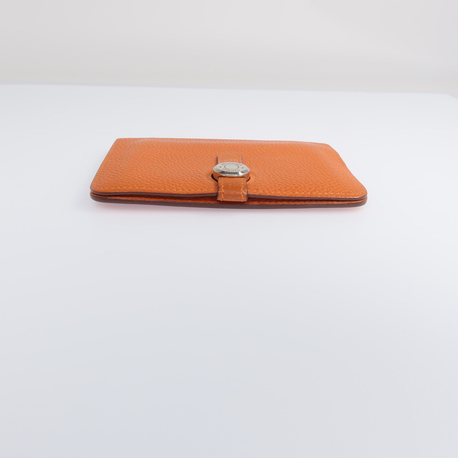HERMES 【激減優惠】Togo皮革Dogon Compact銀扣錢包Orange