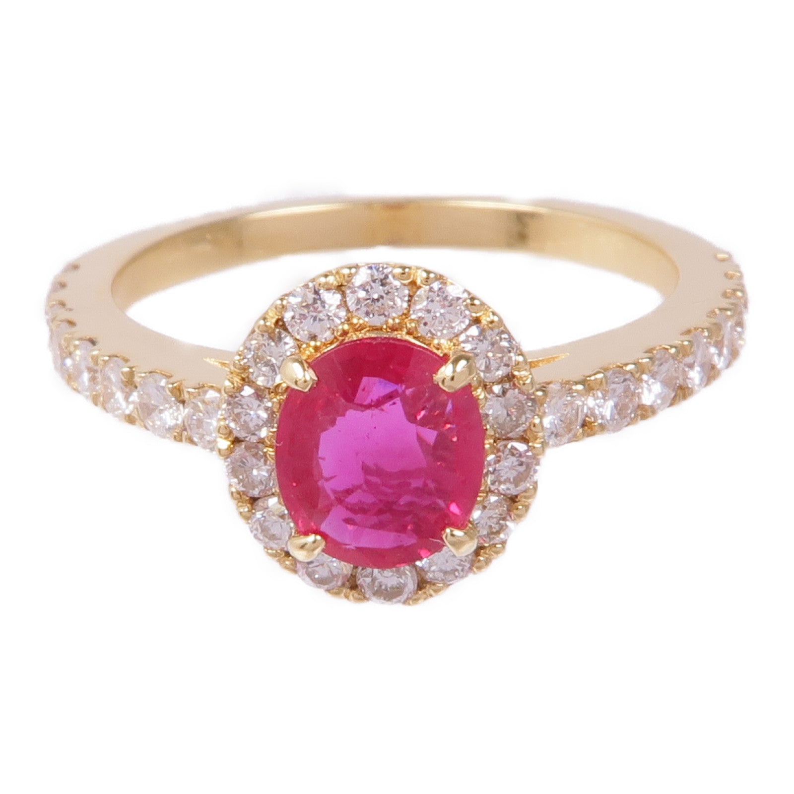JEWELRY 18K黃金Ruby Diamond Ring紅寶石/鑽石戒指US#6.5