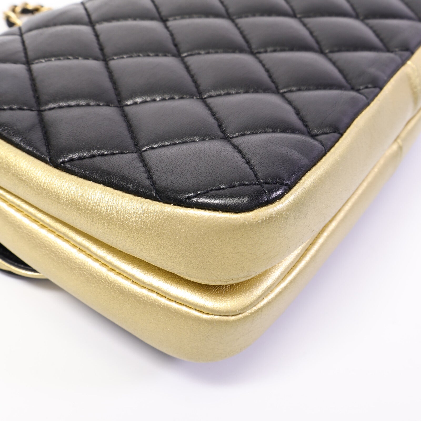 CHANEL 羊皮皮革CC Chic Double鏈帶肩背袋