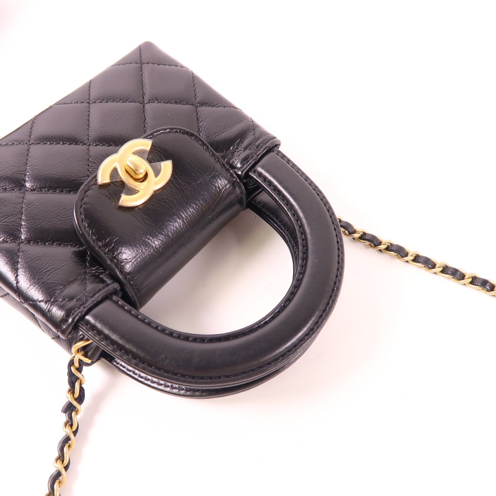 CHANEL【激減優惠】 牛皮皮革Kelly Nano金扣手挽肩背兩用袋