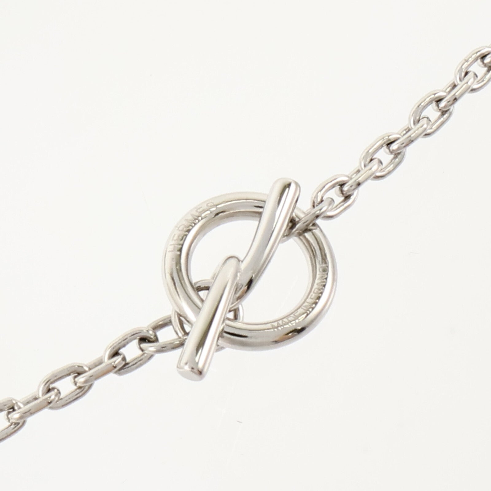 HERMES Vulcanium皮革/金屬Chaine d'Ancre Vulcanium Necklace項鏈Brun