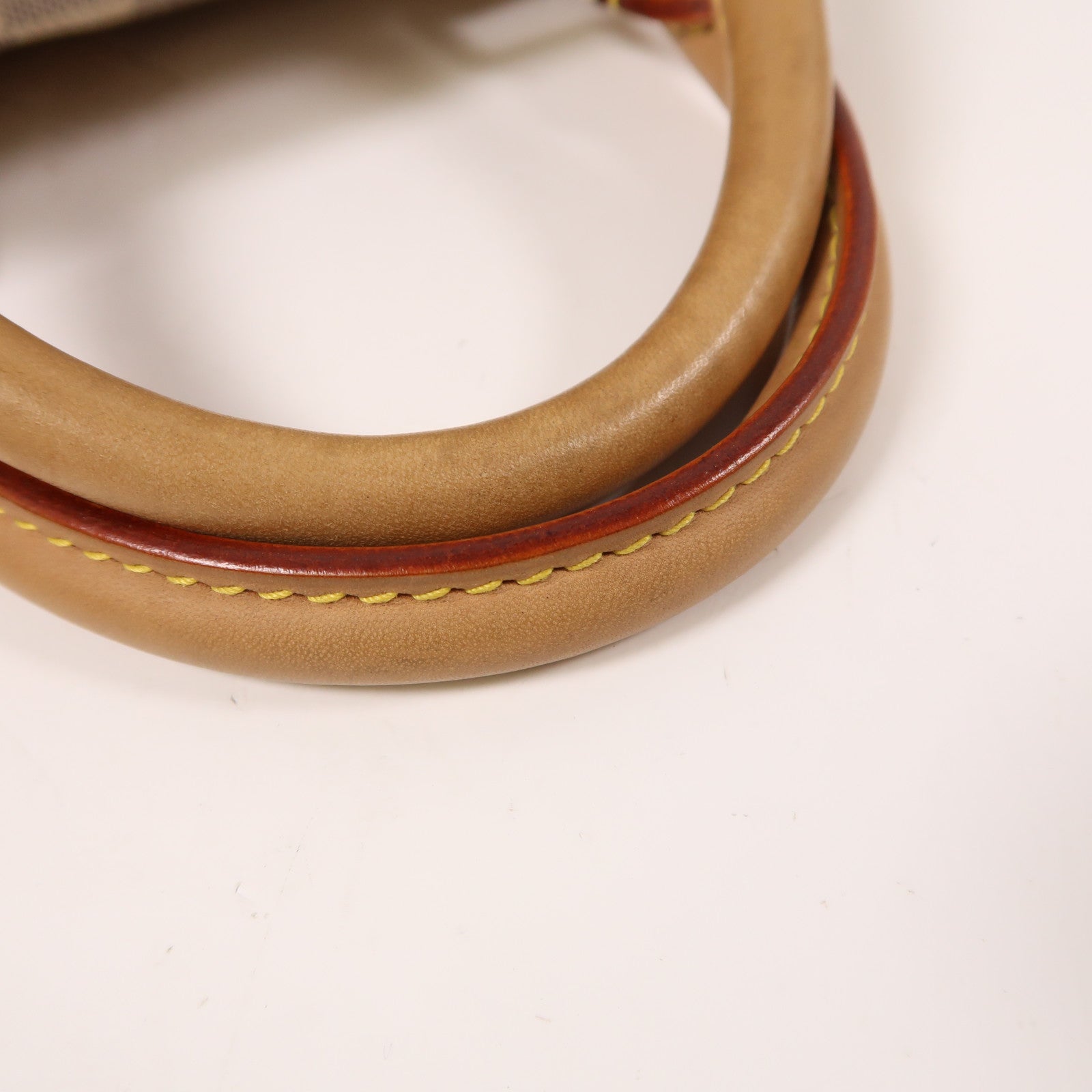 LOUIS VUITTON Damier Azur Speedy 30金扣手挽袋白色