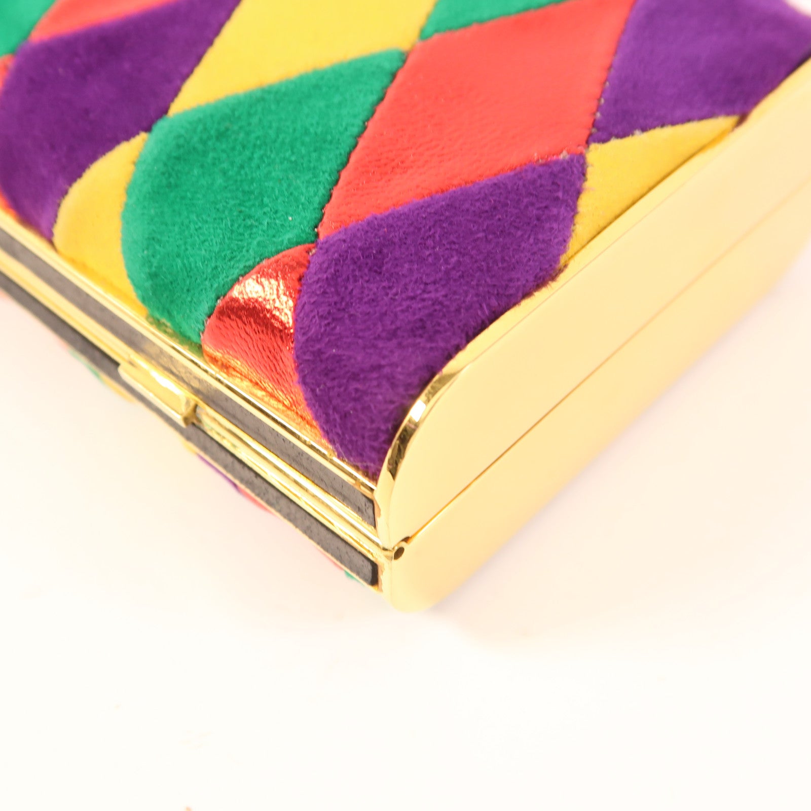 Miu Miu GHW Clutch Bag Velvet Multicolor