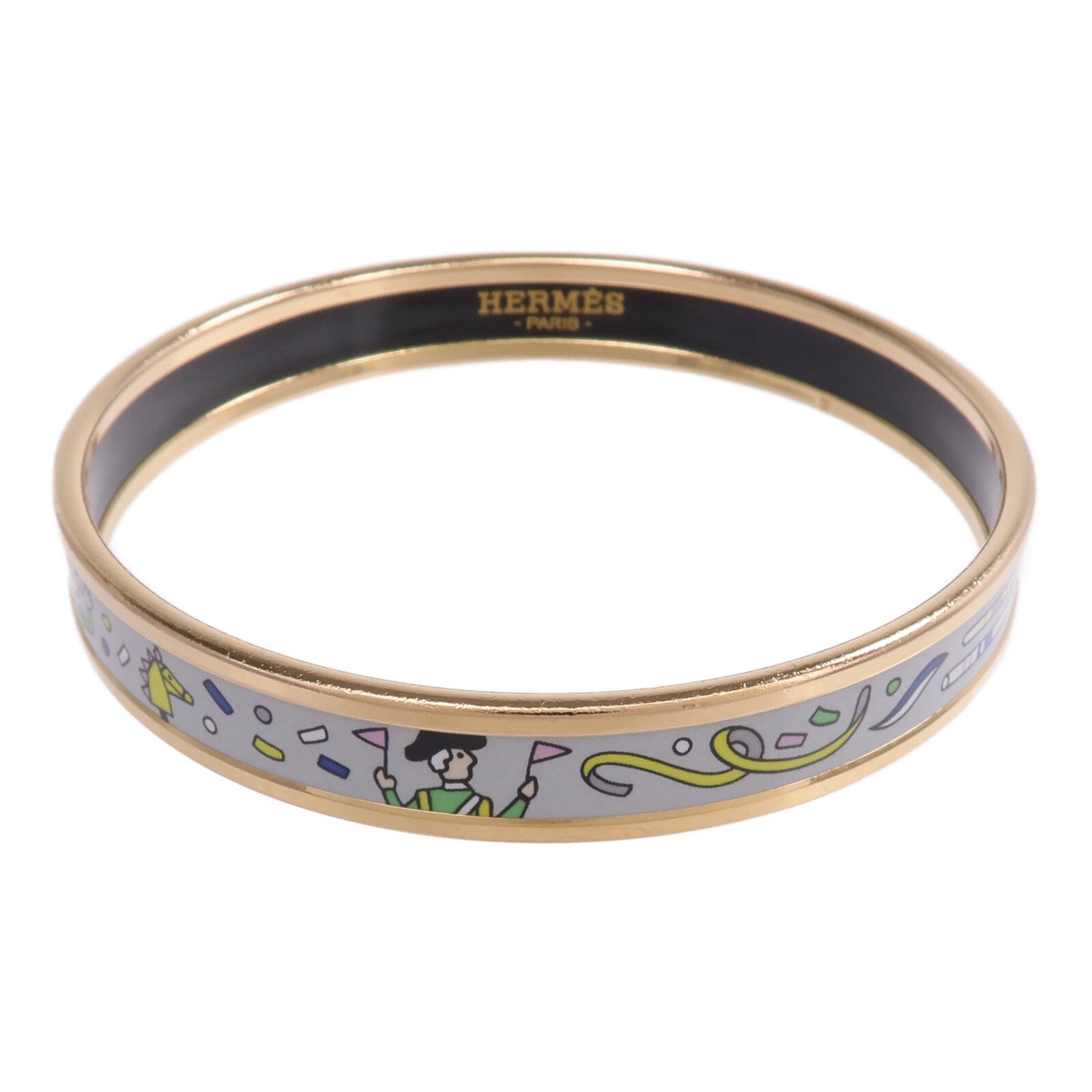 HERMES 金屬/琺瑯L'Epopee d'Hermes Bangle手鐲