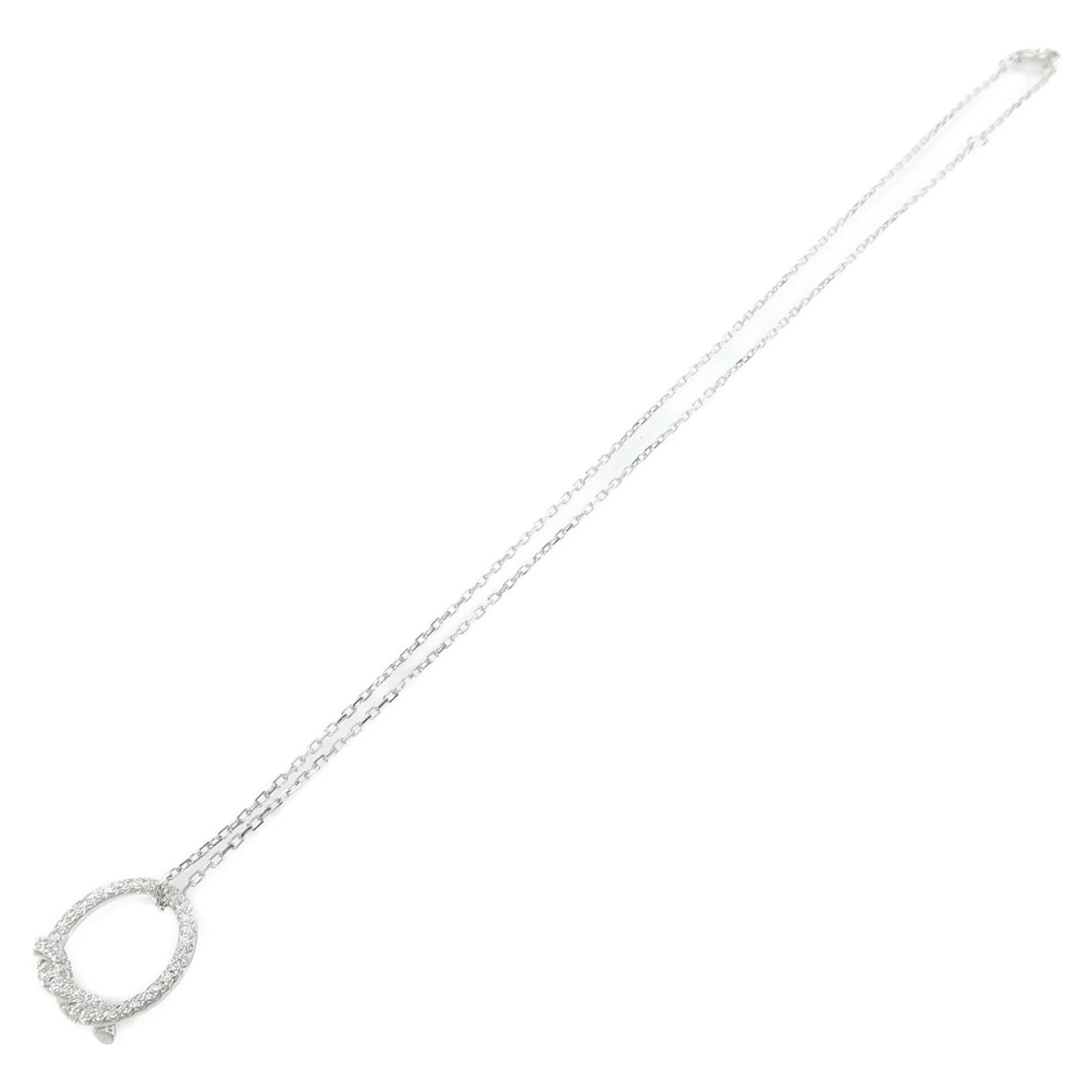 CARTIER 18K白金Diamond Entrelaces Necklace鑽石項鍊