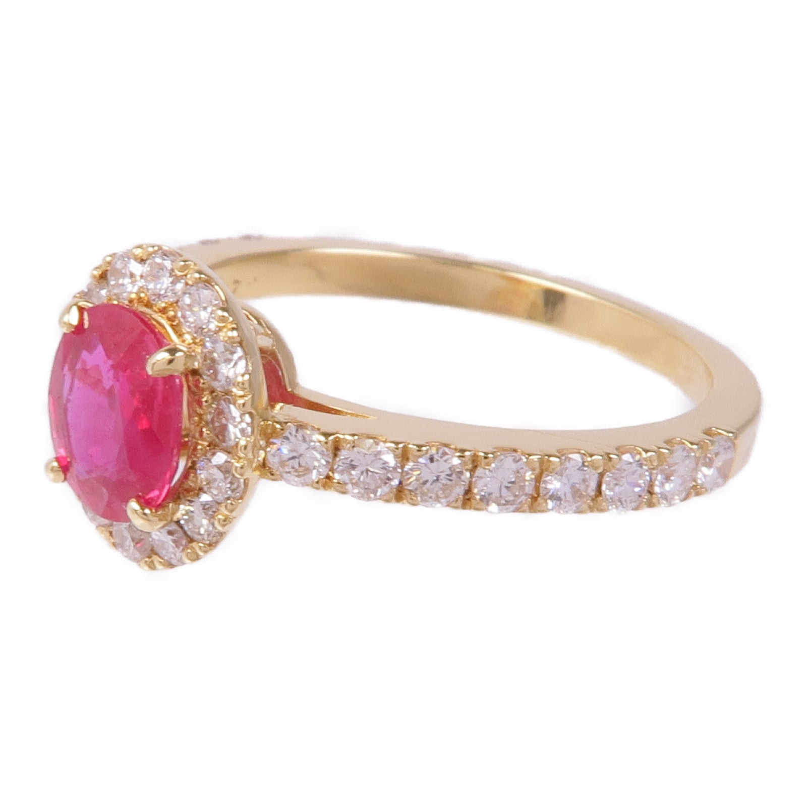 JEWELRY 18K黃金Ruby Diamond Ring紅寶石/鑽石戒指US#6.5