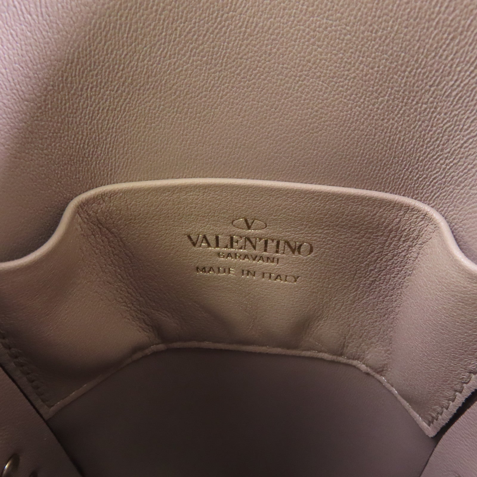 Valentino 【激減優惠】牛皮皮革Garavani Rockstud金扣肩背袋粉紅色