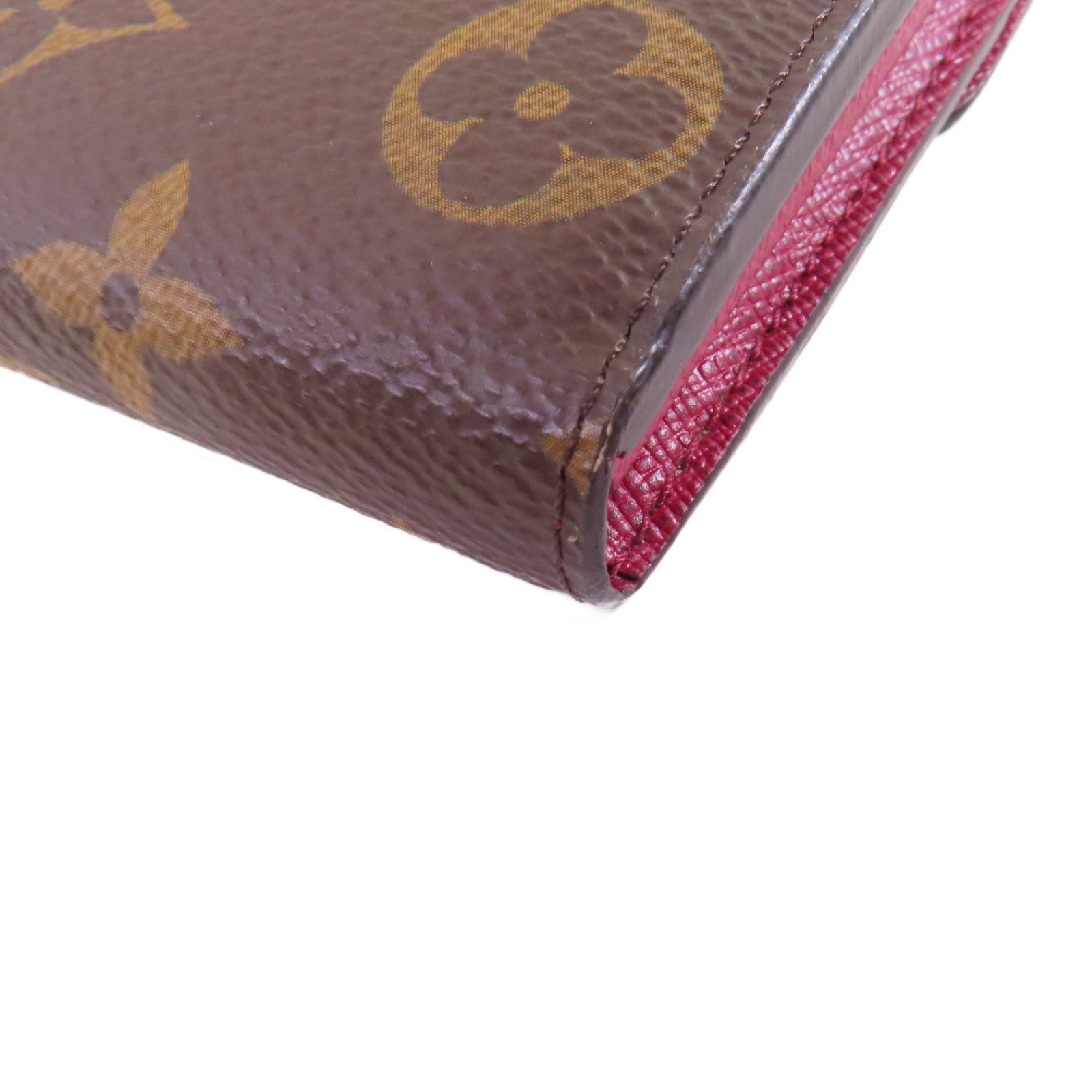 LOUIS VUITTON Monogram Sarah Wallet金扣長錢包啡色/酒紅色