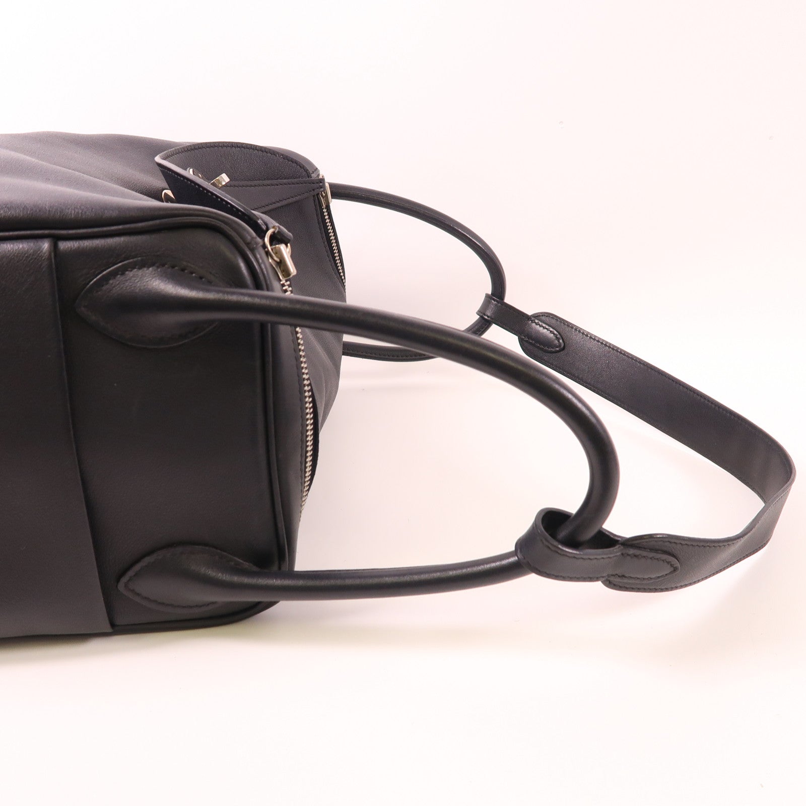 HERMES Swift皮革Lindy 30銀扣手挽肩背兩用袋8P Plomb