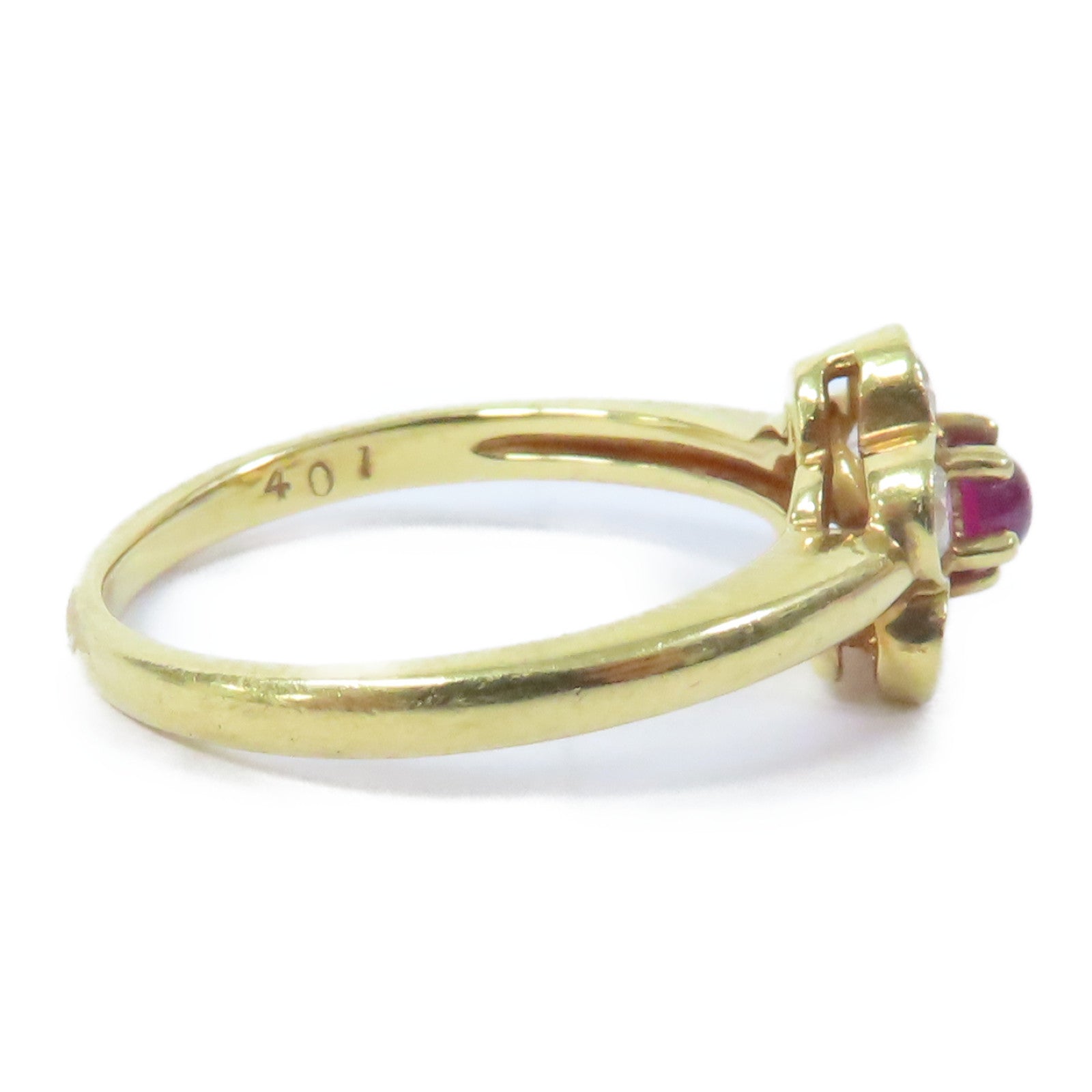 Dior 【激減優惠】18K黃金Ruby Diamond Ring戒指US#4.75