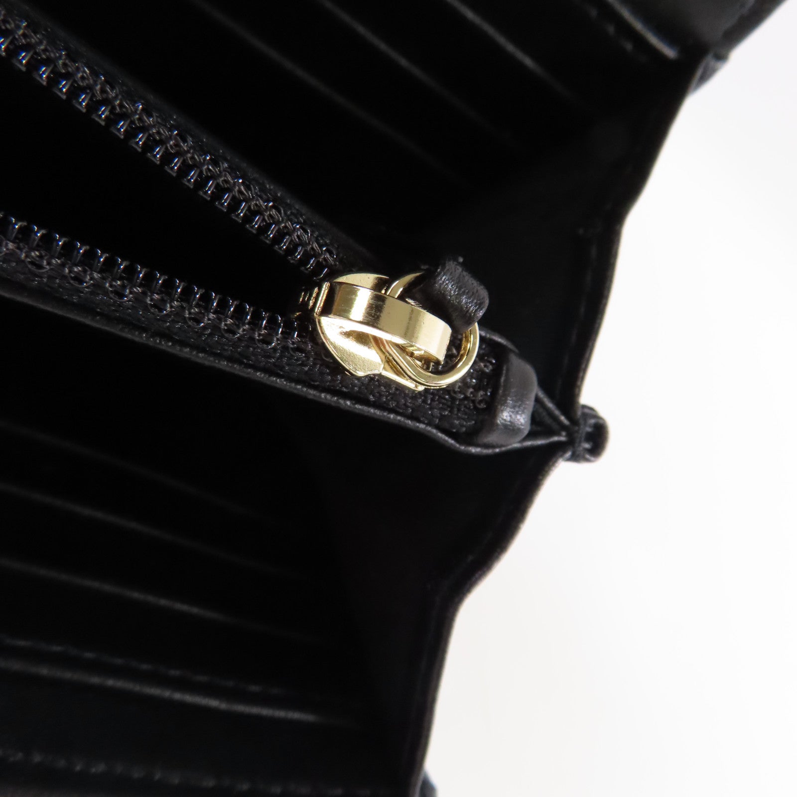 CHANEL 羊皮皮革Camellia Long Wallet金扣長錢包黑色