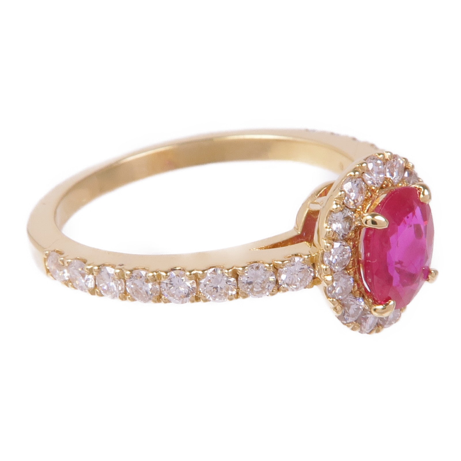 JEWELRY 18K黃金Ruby Diamond Ring紅寶石/鑽石戒指US#6.5