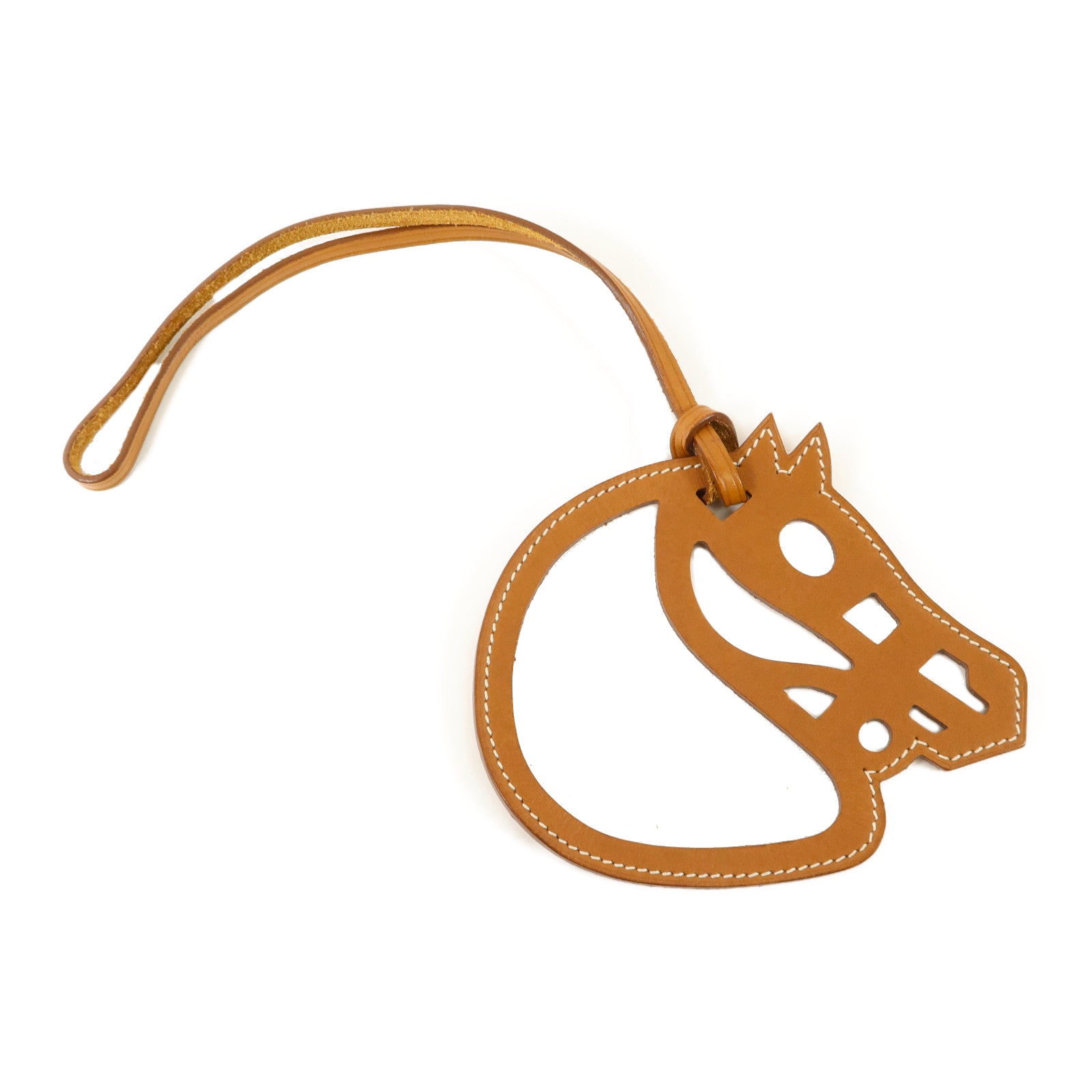 HERMES Swift皮革Paddock Cheval Charm掛飾Gold