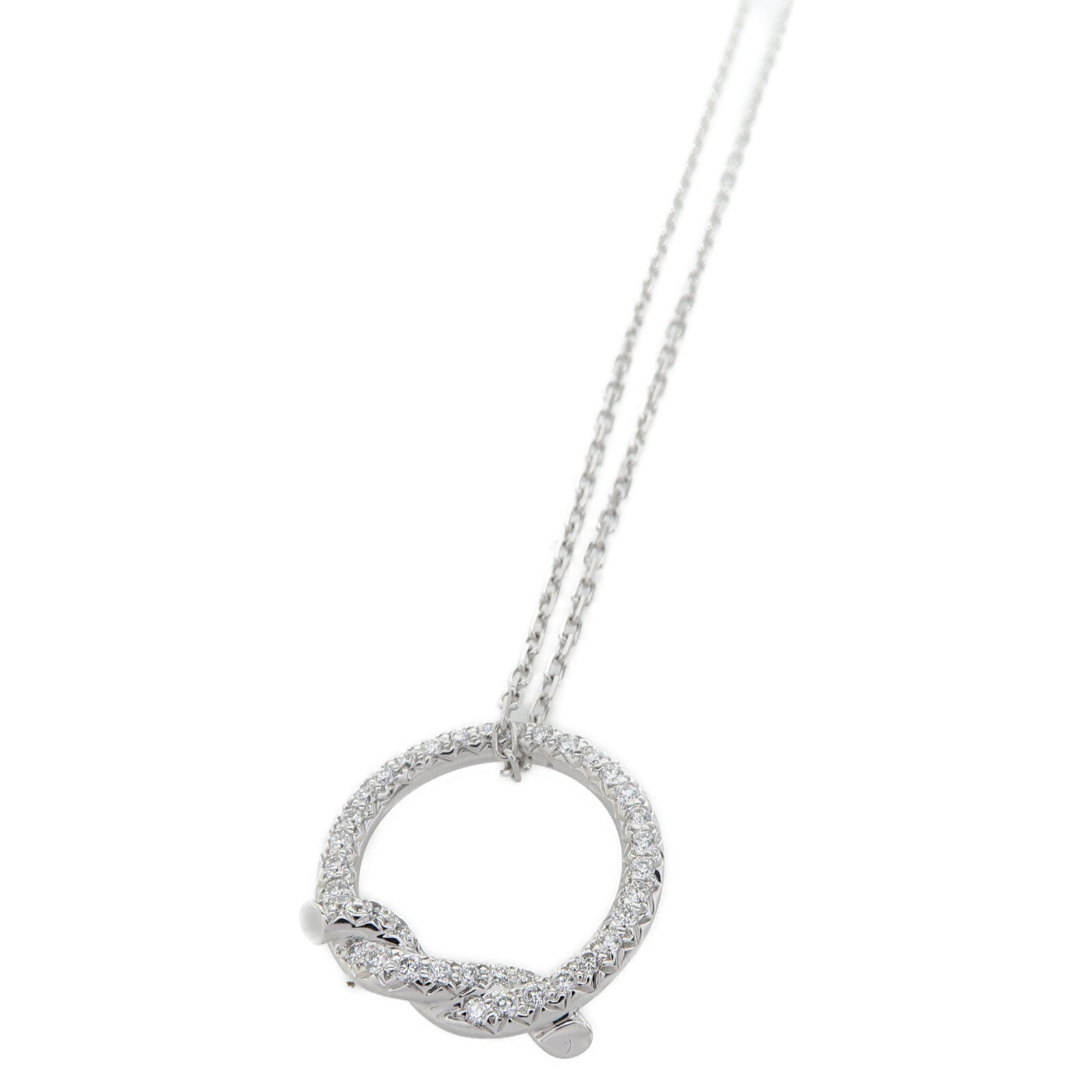 CARTIER 18K白金Diamond Entrelaces Necklace鑽石項鍊