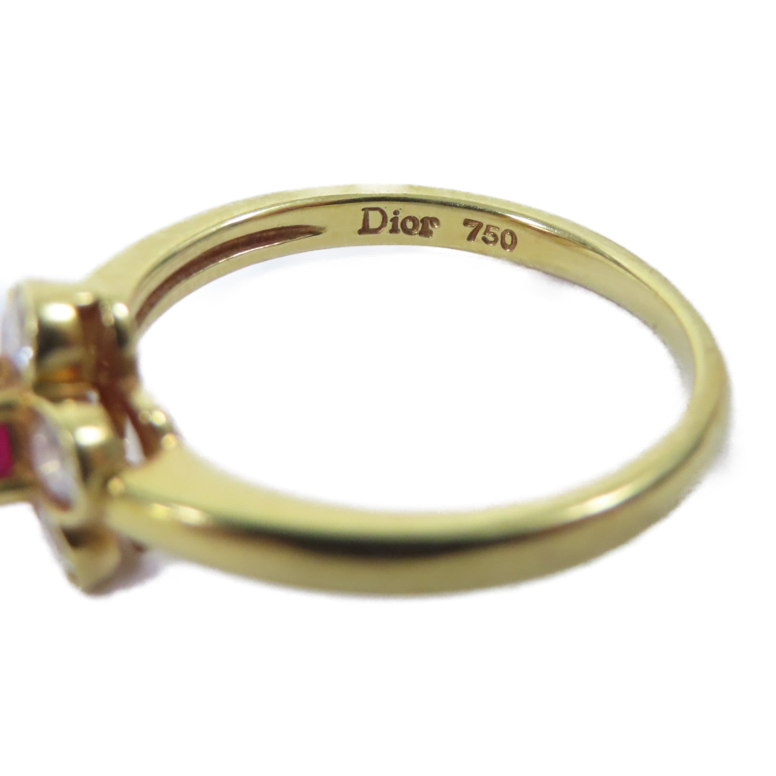 Dior 【激減優惠】18K黃金Ruby Diamond Ring戒指US#4.75