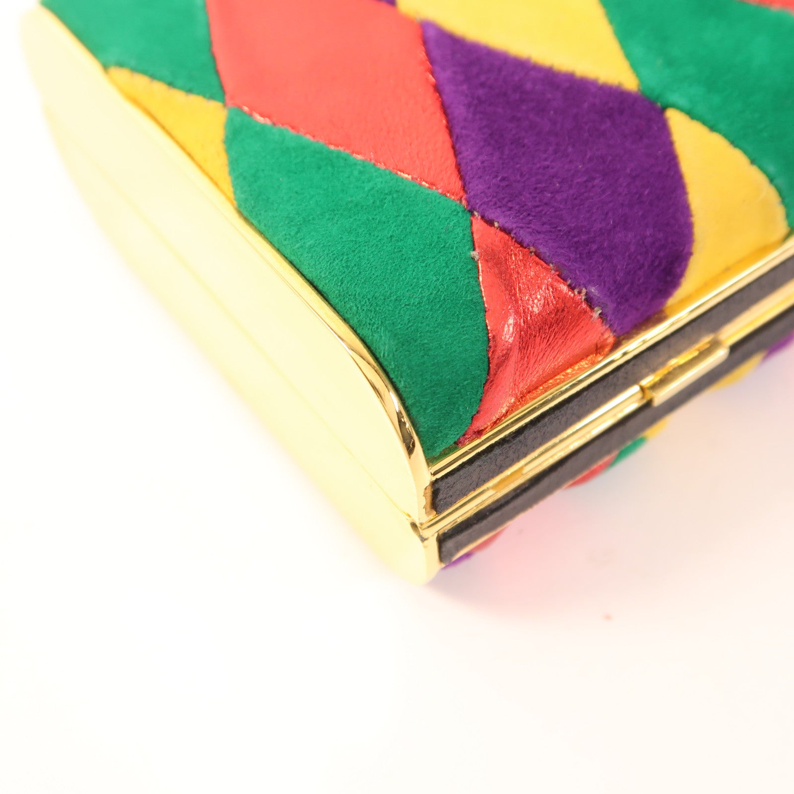 Miu Miu GHW Clutch Bag Velvet Multicolor