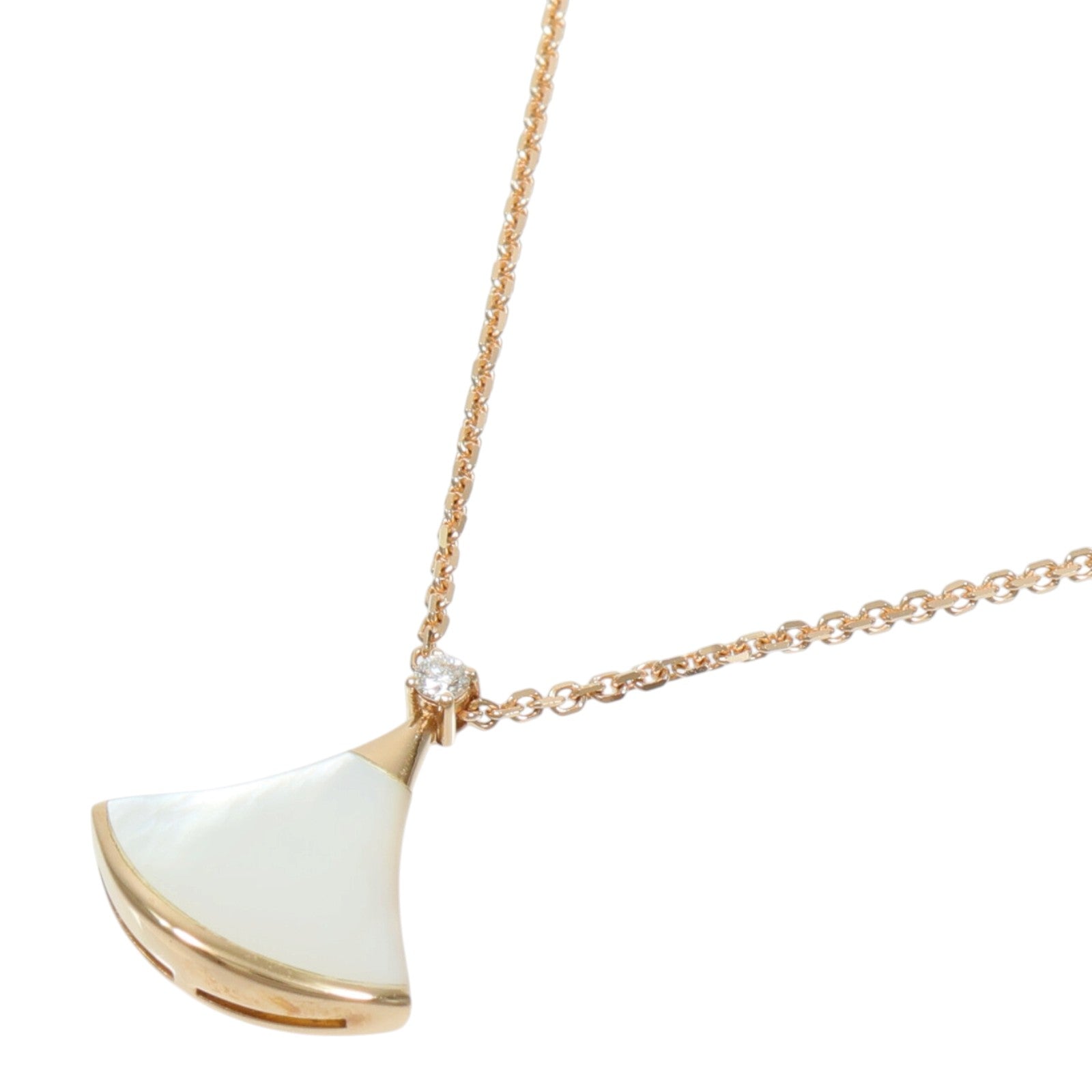 BVLGARI 18K玫瑰金Divas Dream Necklace珍珠母貝/鑽石項鍊