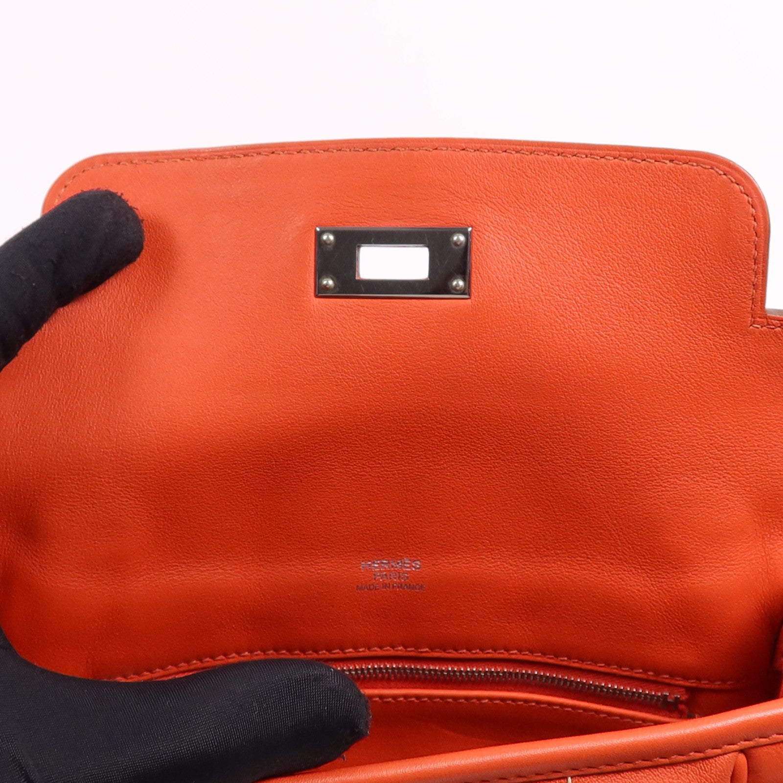 HERMES Swift皮革Berline 21 Mini銀扣肩背袋Rouge Casaque