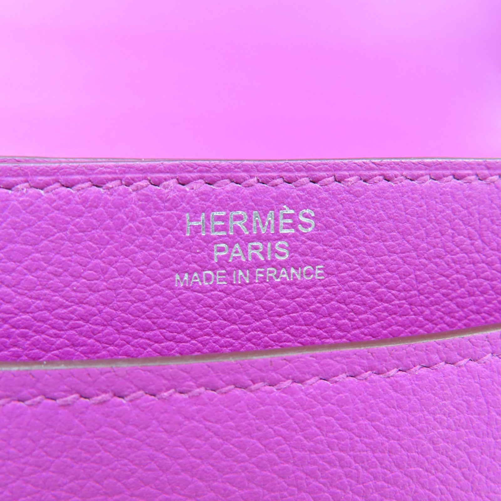 HERMES 【激減優惠精選】Evercolor皮革2002-20銀扣肩背袋Rose Purple紫色