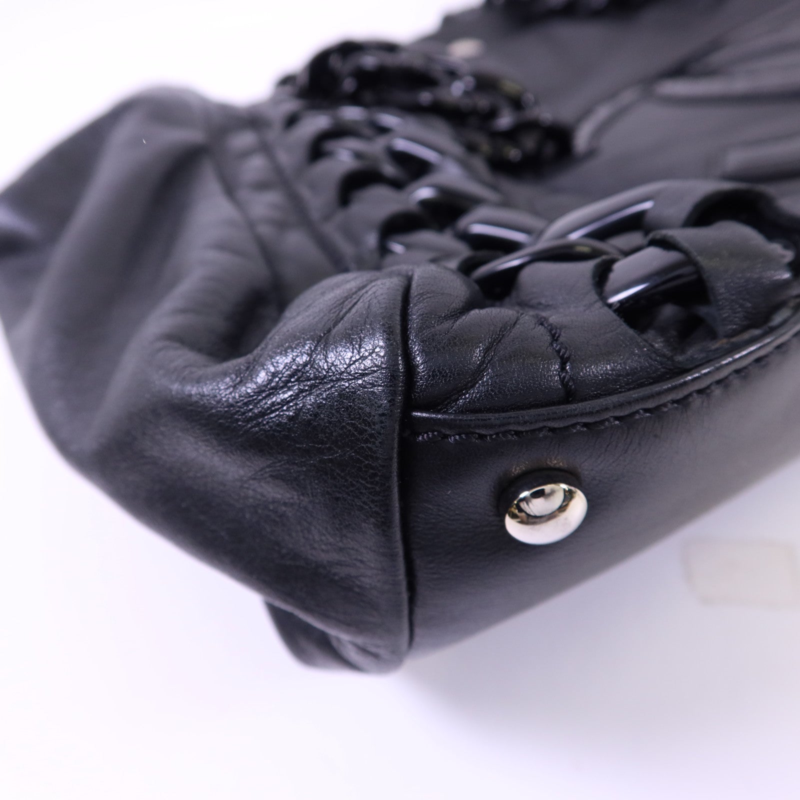CHANEL 牛皮皮革Modern Chain Rhodoid East West Tote銀扣手挽袋
