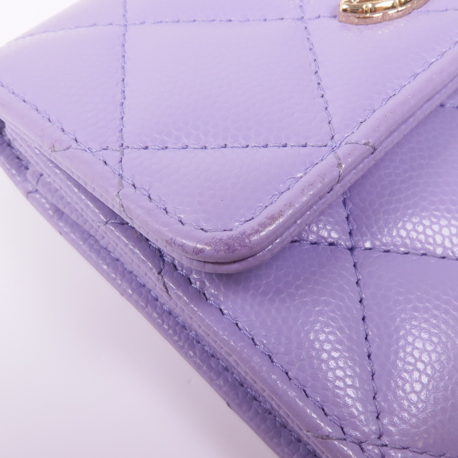 CHANEL 牛皮皮革Wallet金扣錢包